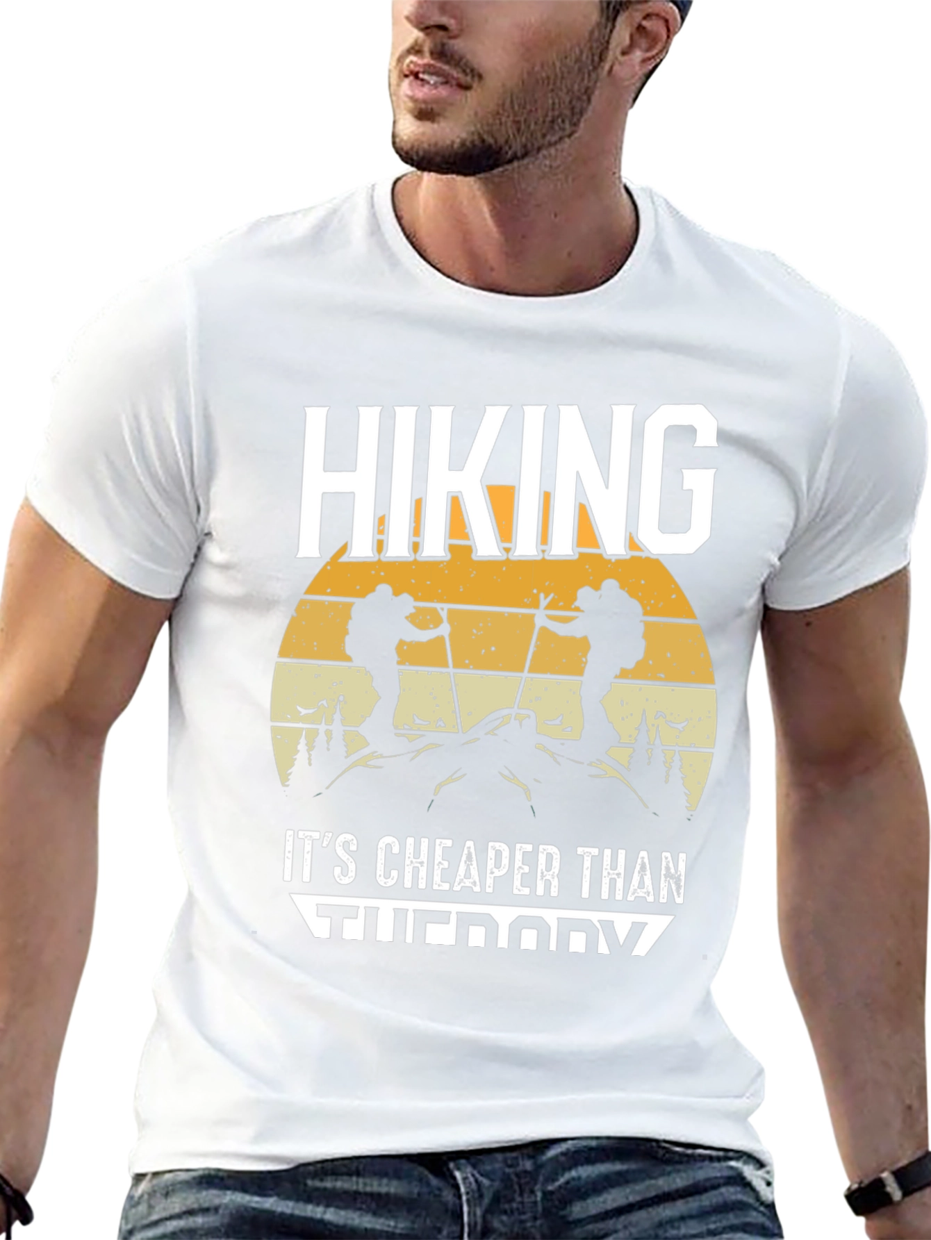 Hiking Cheaper Than Therapy Graphic T-Shirt