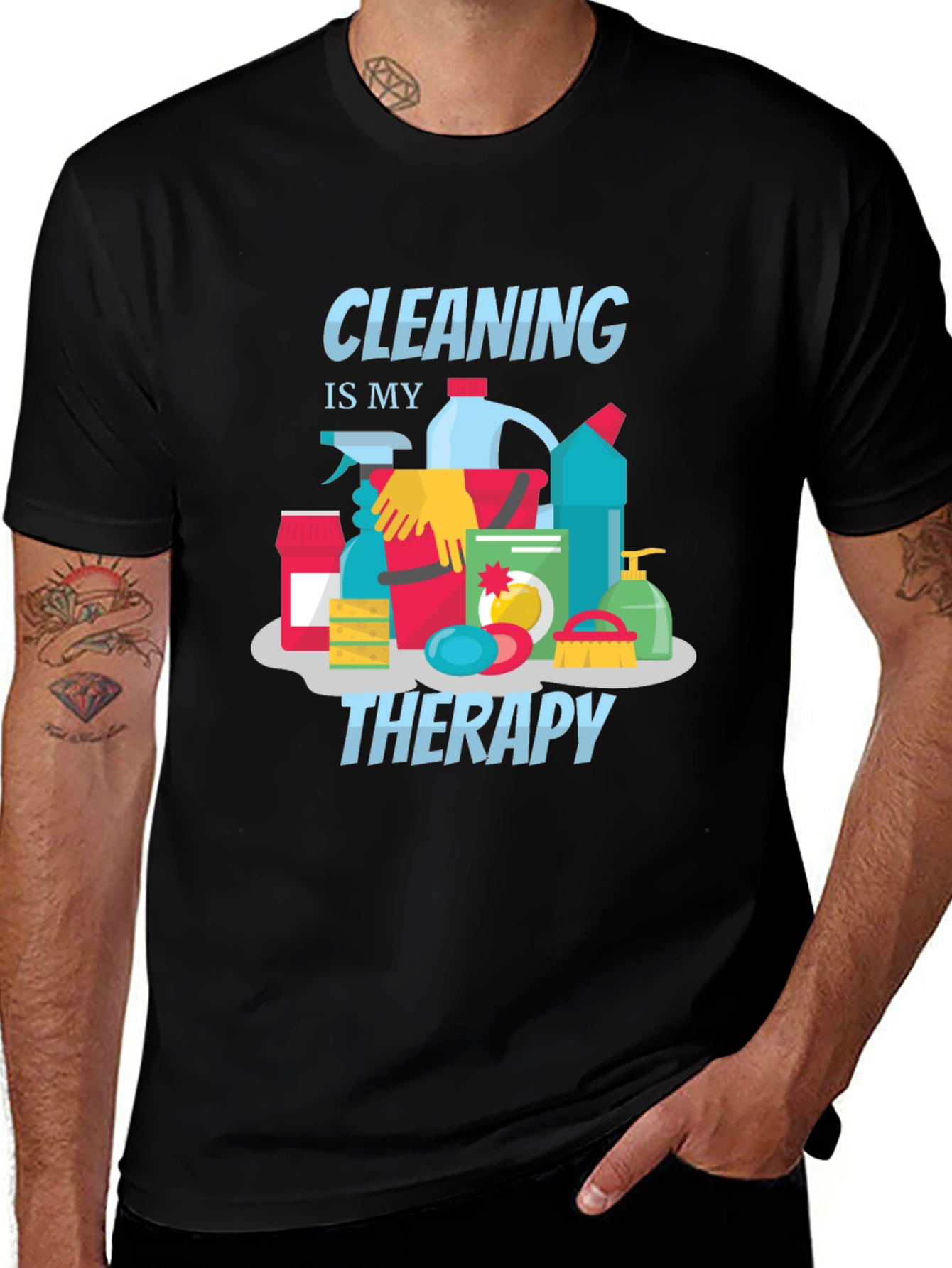 Cleaning is My Therapy Graphic Tee