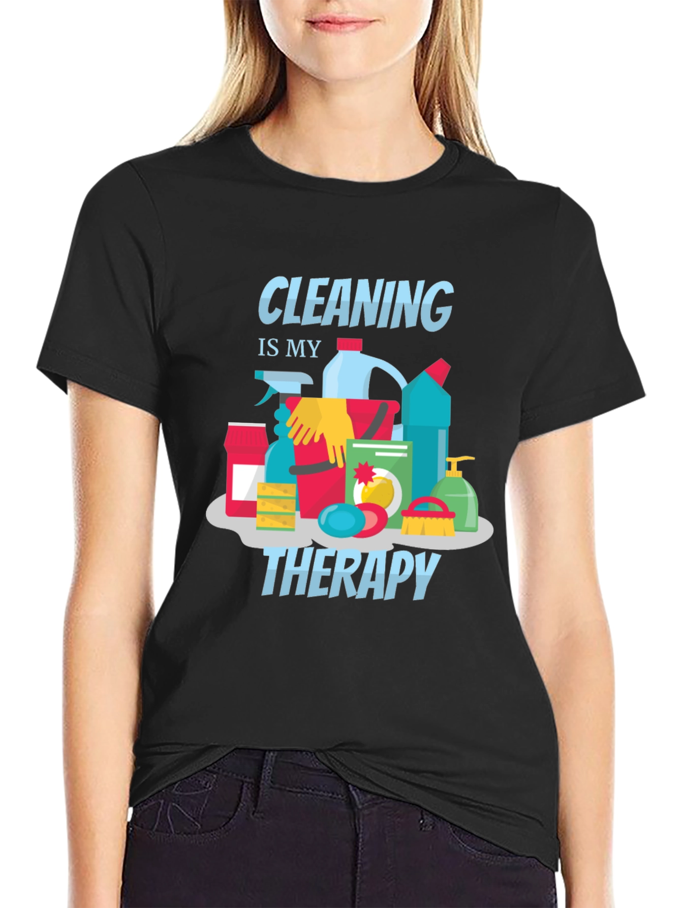 Cleaning is My Therapy Graphic Tee