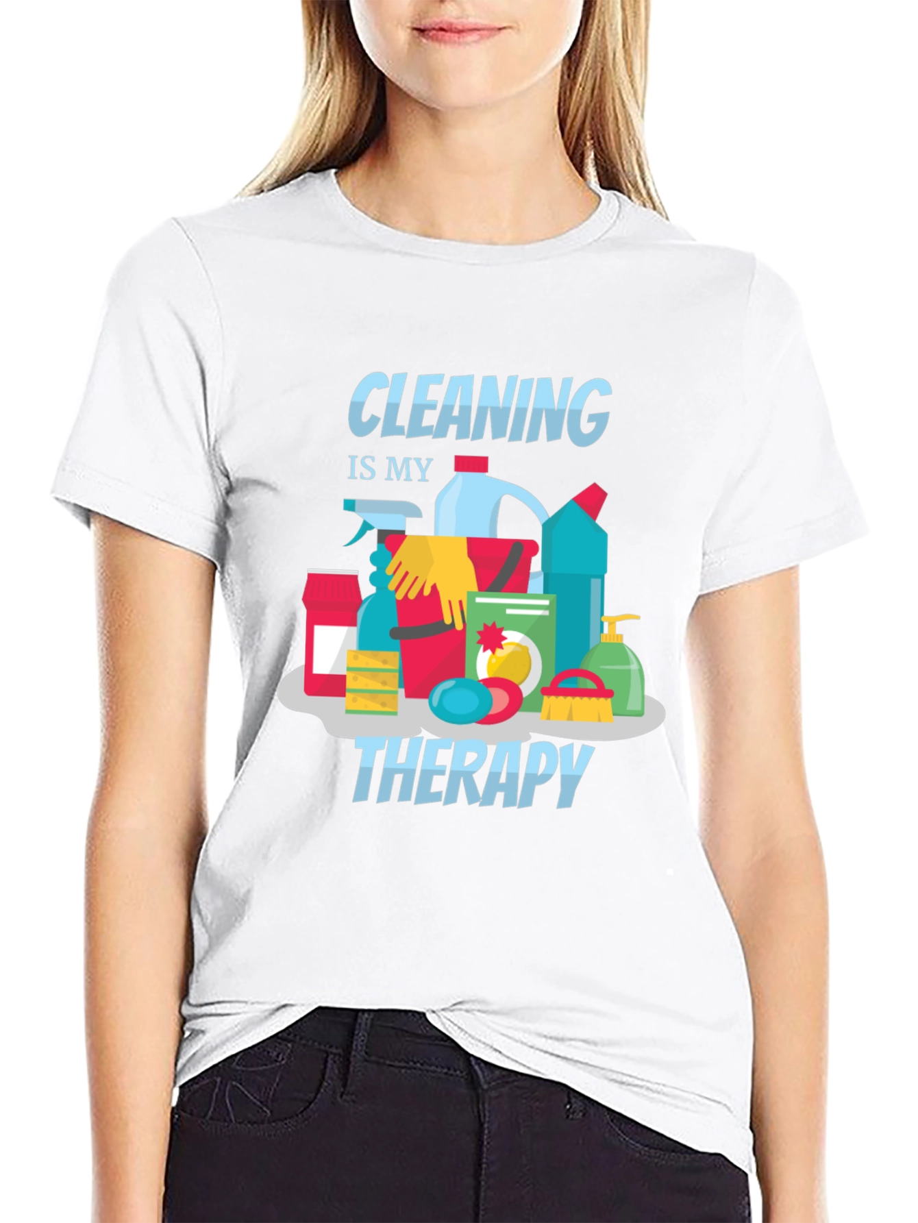 Cleaning is My Therapy Graphic Tee