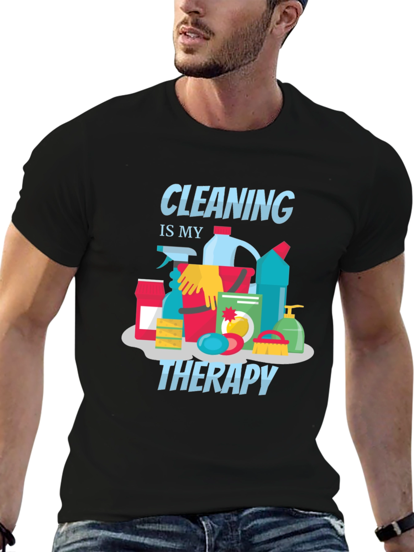 Cleaning is My Therapy Graphic Tee