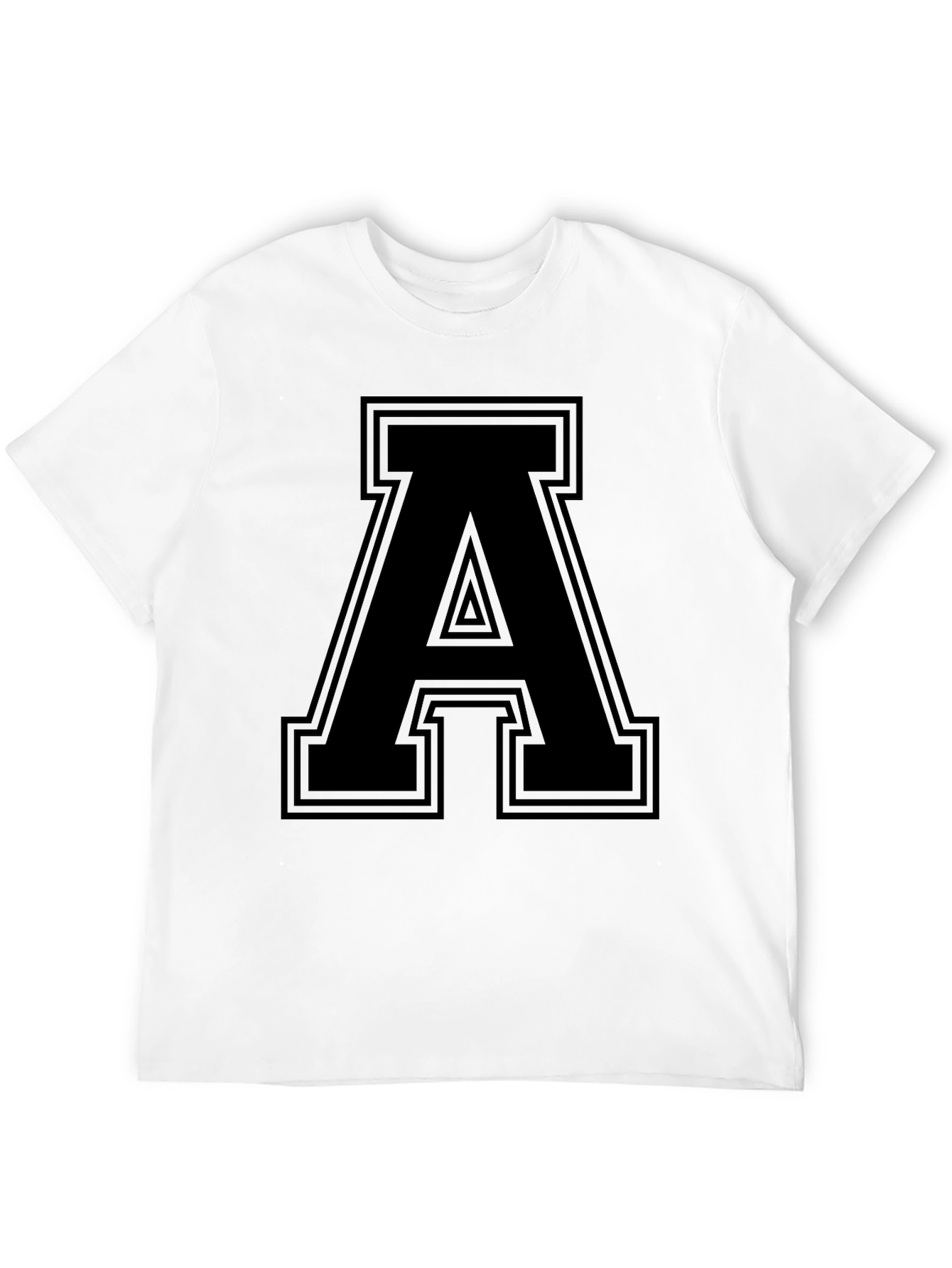Mens Black Letter A Graphic Tee