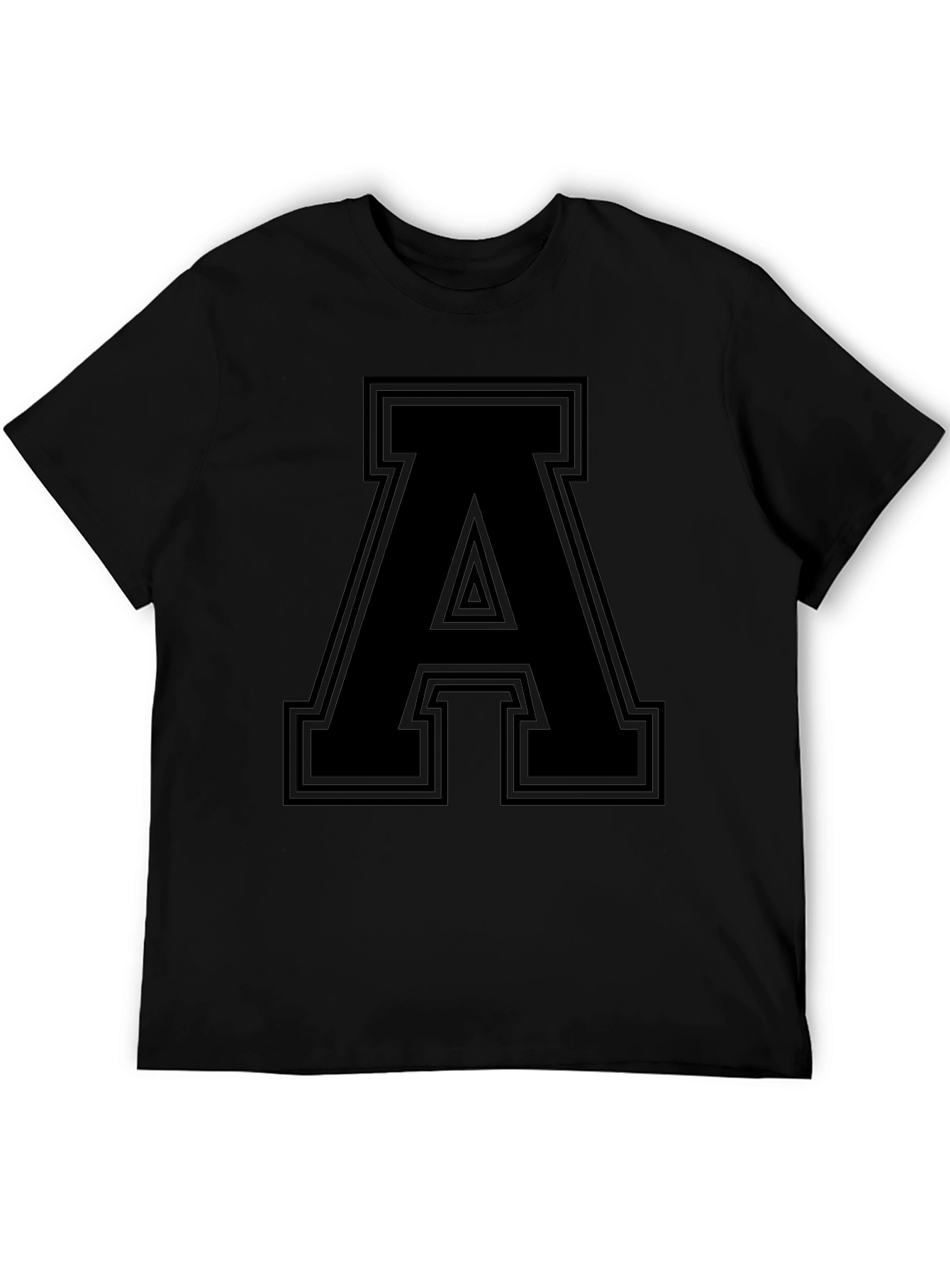Mens Black Letter A Graphic Tee