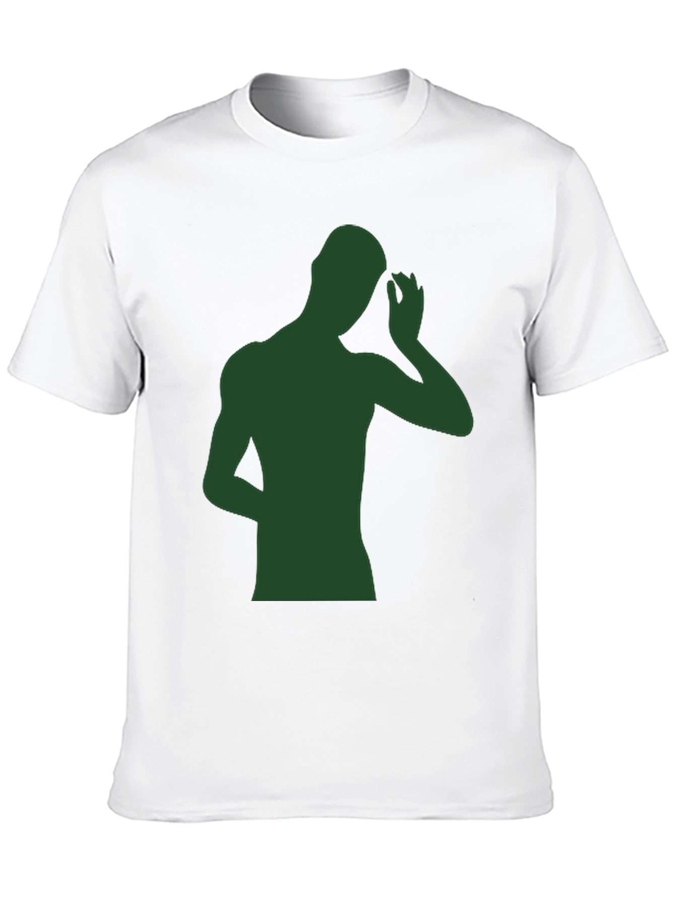 Mens Black T-Shirt with Green Silhouette Graphic