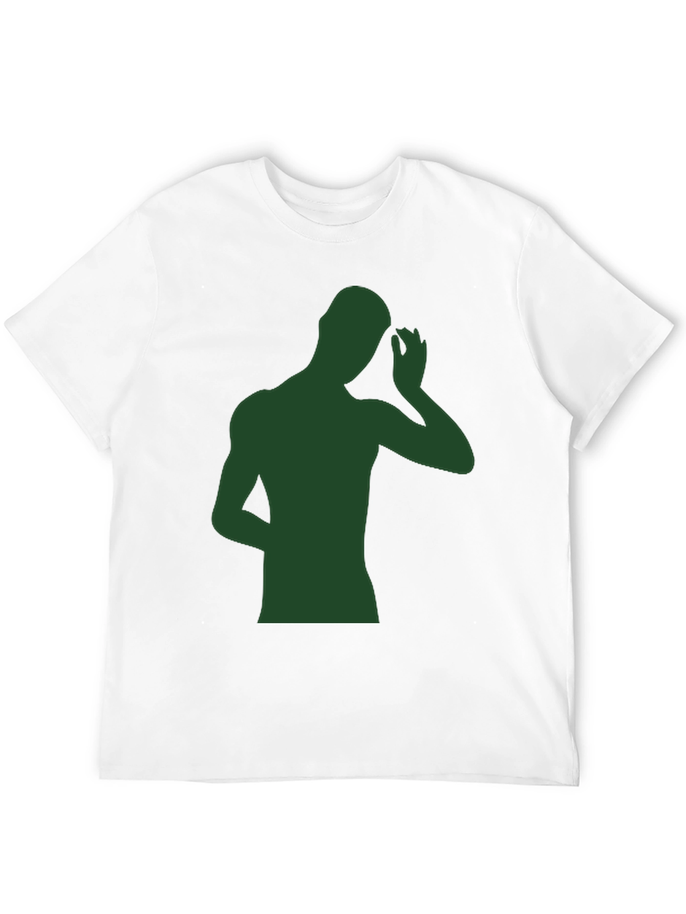 Mens Black T-Shirt with Green Silhouette Graphic
