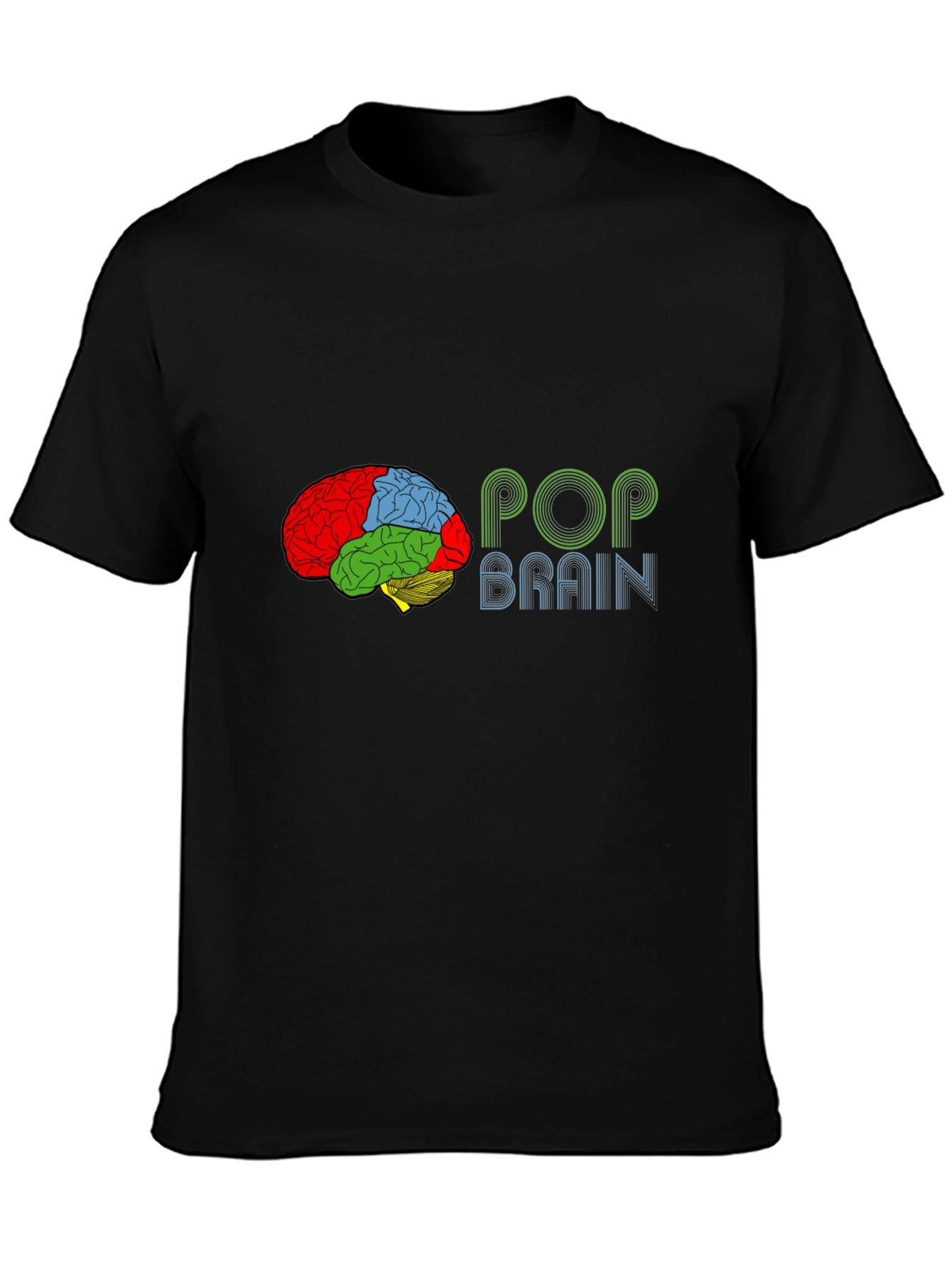 Pop Brain Graphic Tee - Black Cotton T-Shirt