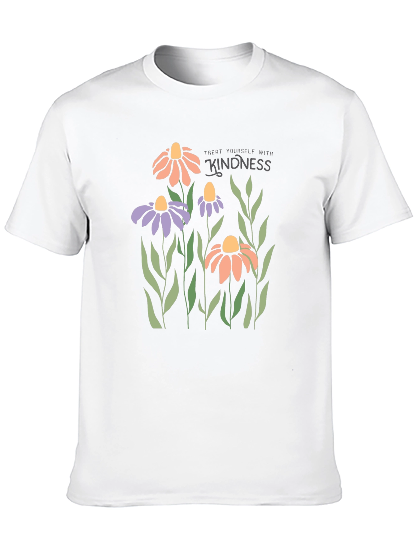 Kindness Flower Graphic Black T-Shirt