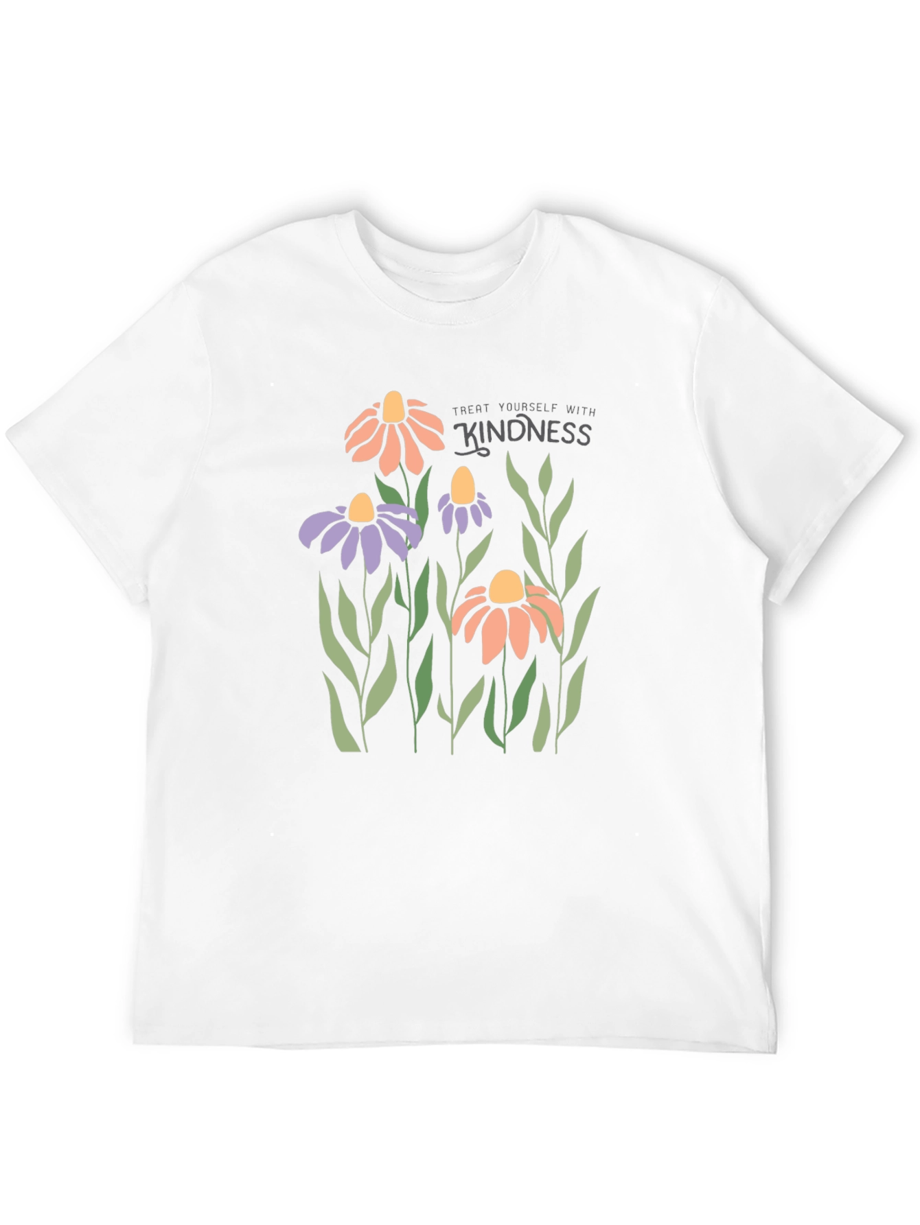 Kindness Flower Graphic Black T-Shirt