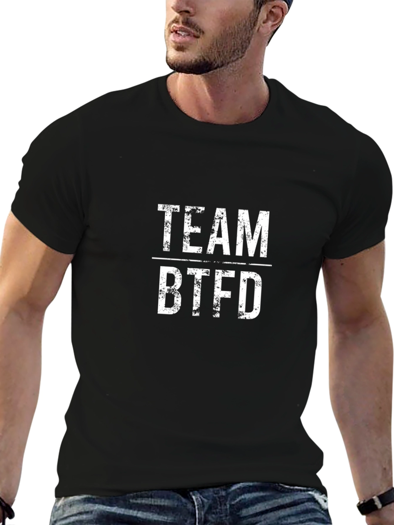 Team BTFD Black Graphic Tee - Trendy Casual Wear