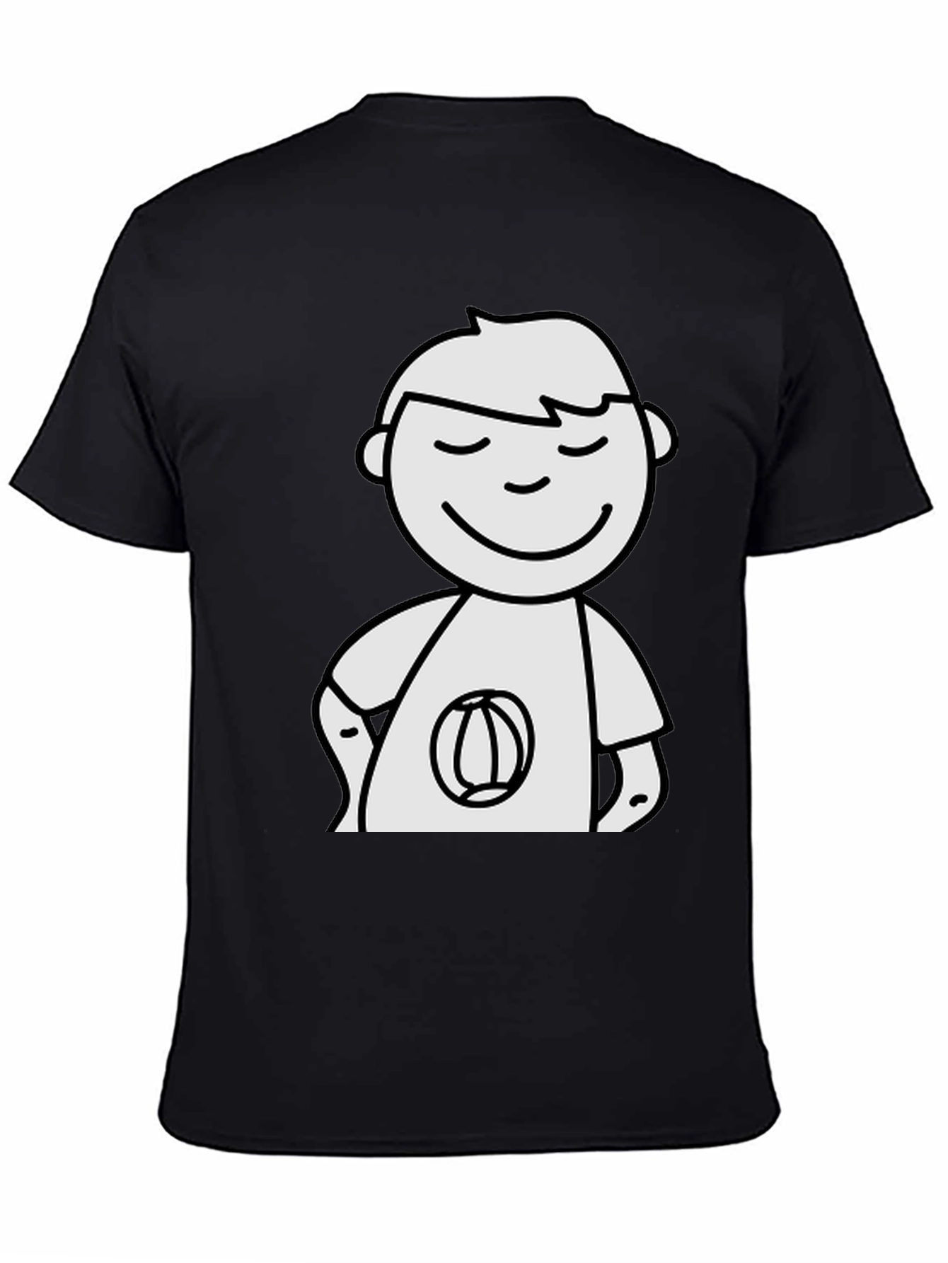 Cartoon Man Black T-Shirt