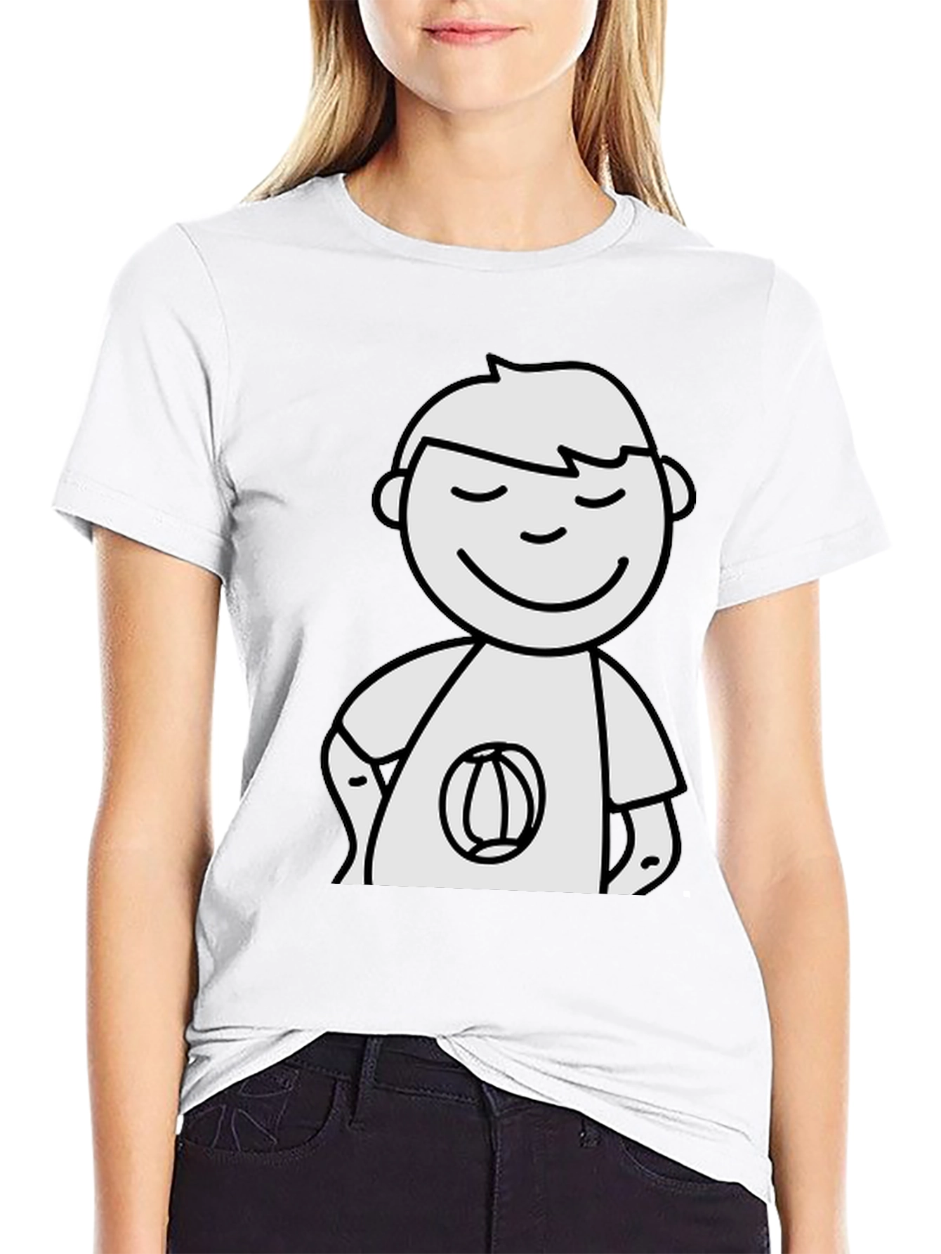 Cartoon Man Black T-Shirt