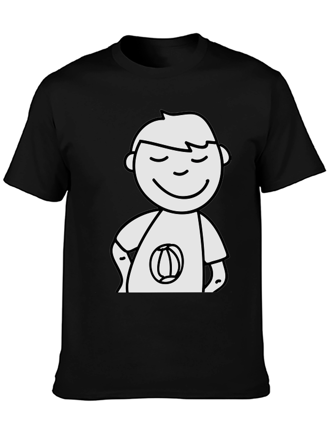 Cartoon Man Black T-Shirt
