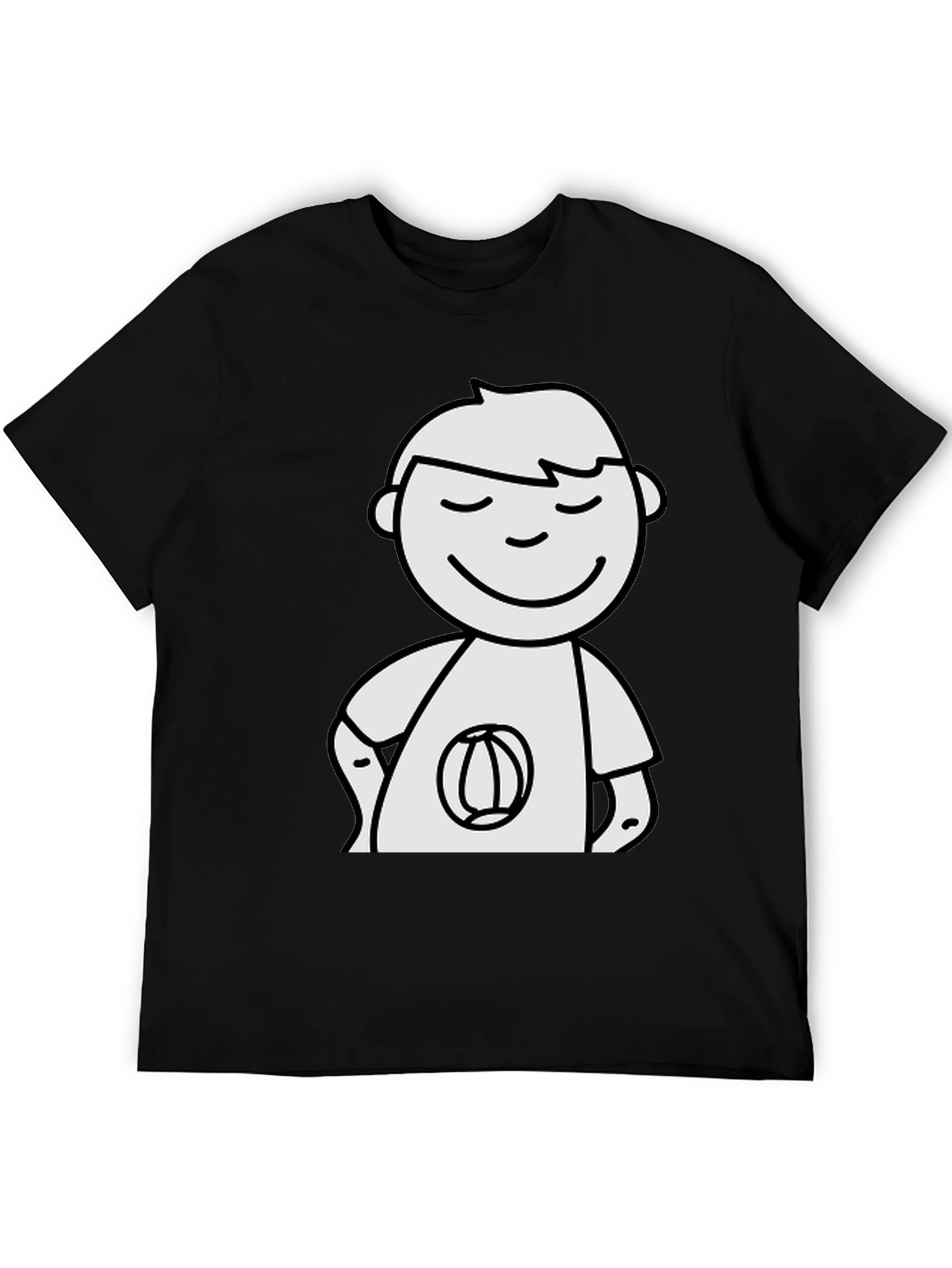 Cartoon Man Black T-Shirt