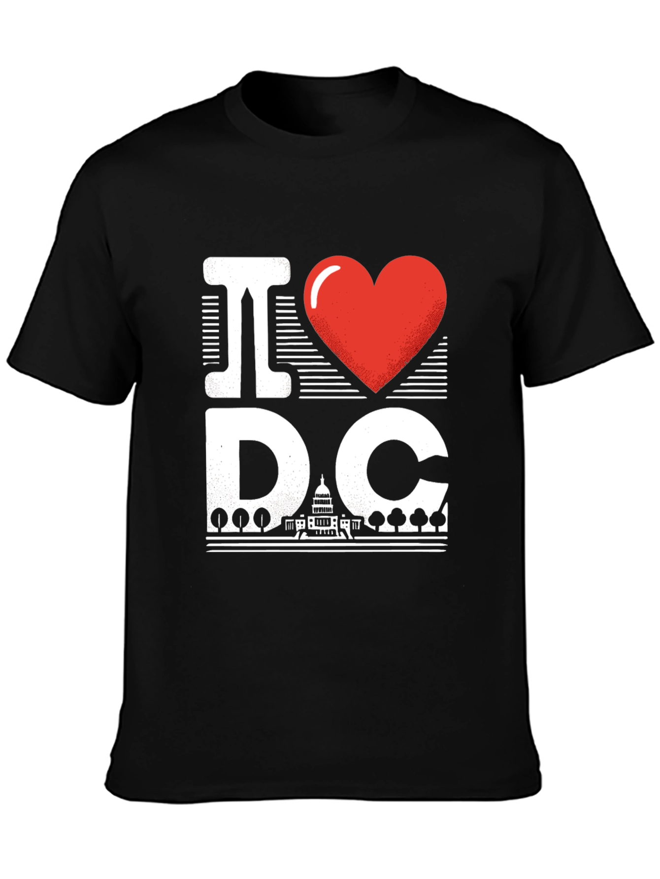 I Love DC Graphic T-Shirt - Unisex Black Tee