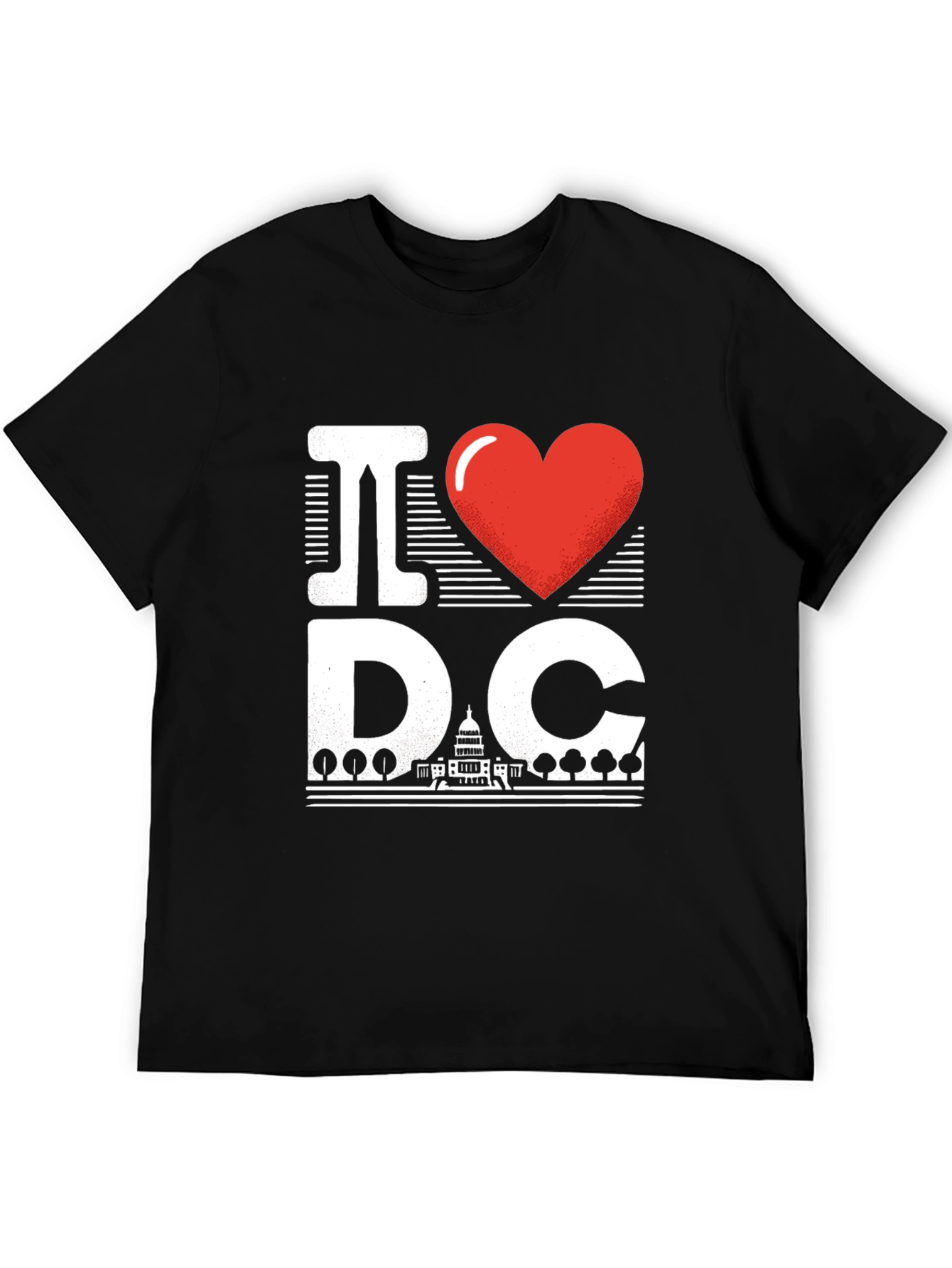 I Love DC Graphic T-Shirt - Unisex Black Tee