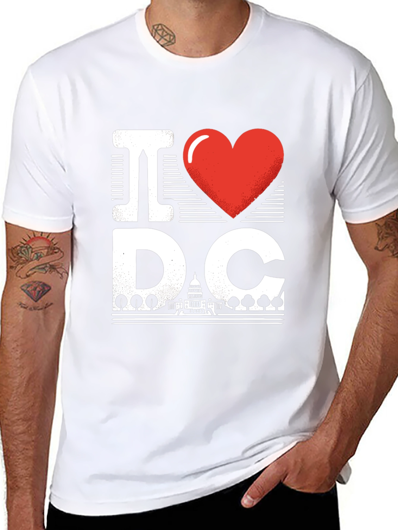 I Love DC Graphic T-Shirt - Unisex Black Tee