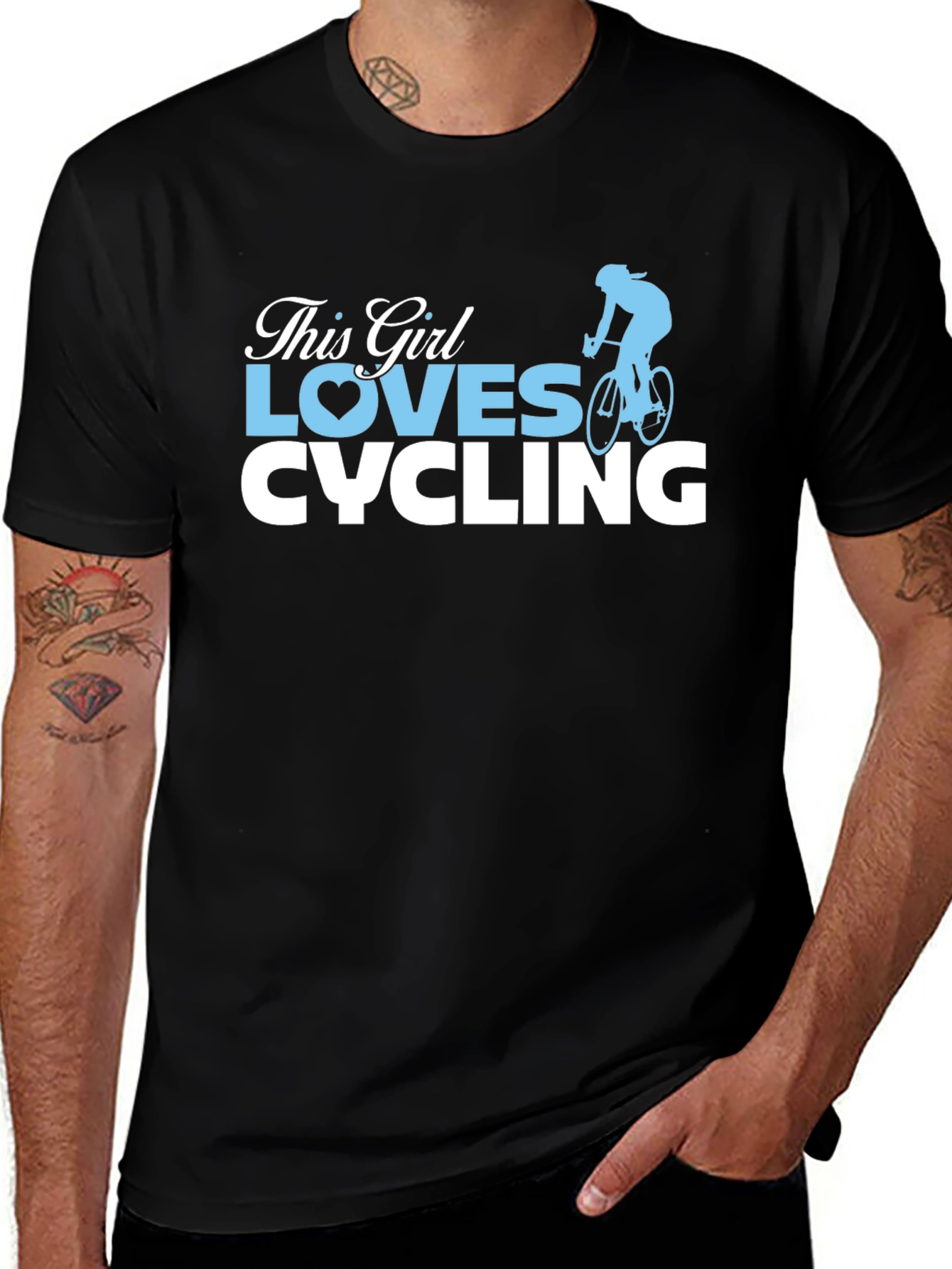 This Girl Loves Cycling Black T-Shirt