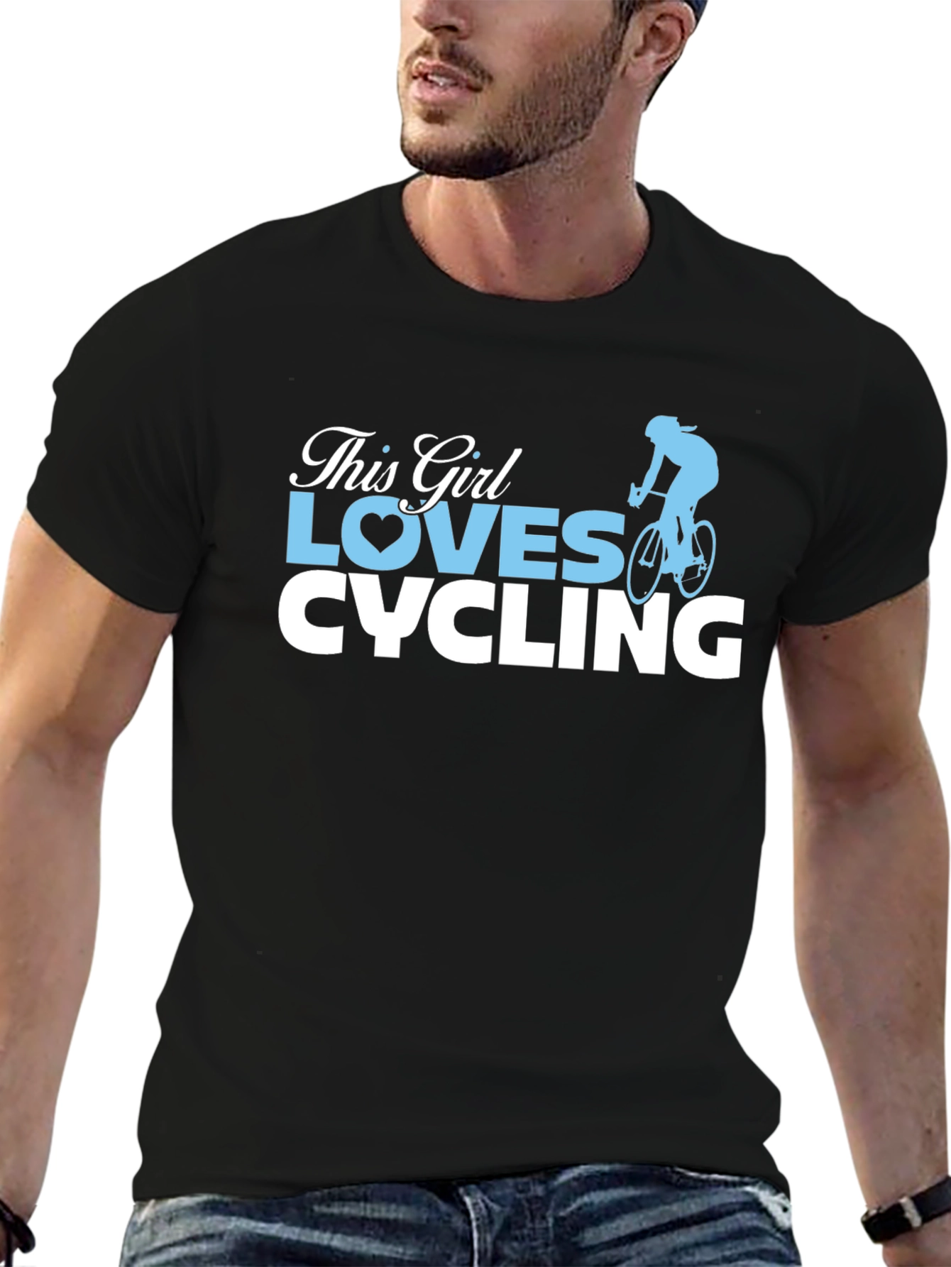 This Girl Loves Cycling Black T-Shirt