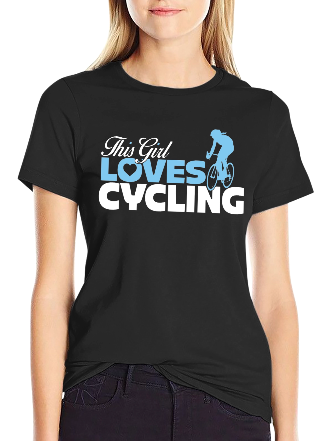This Girl Loves Cycling Black T-Shirt