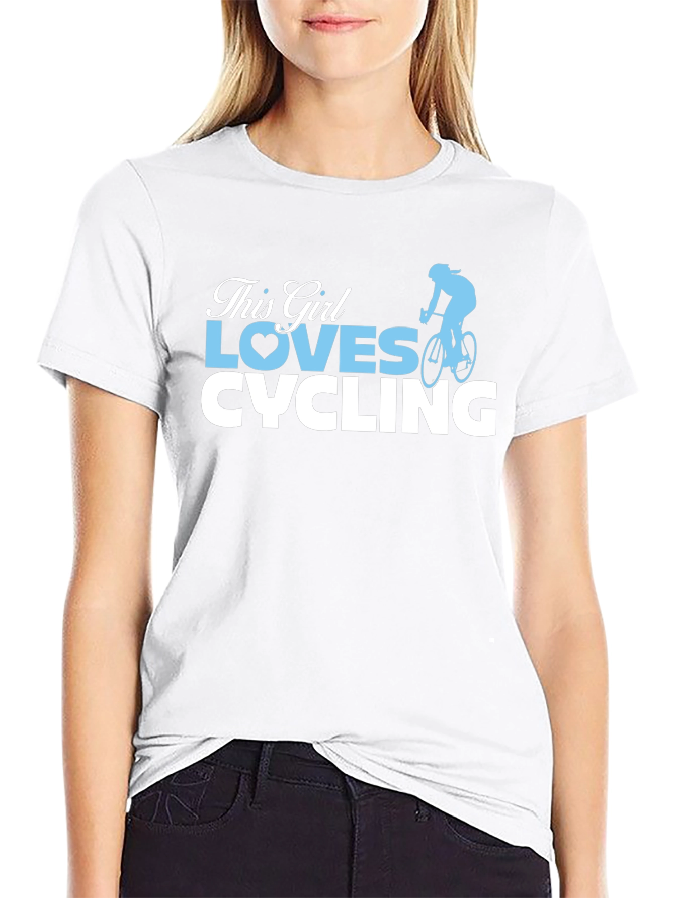 This Girl Loves Cycling Black T-Shirt