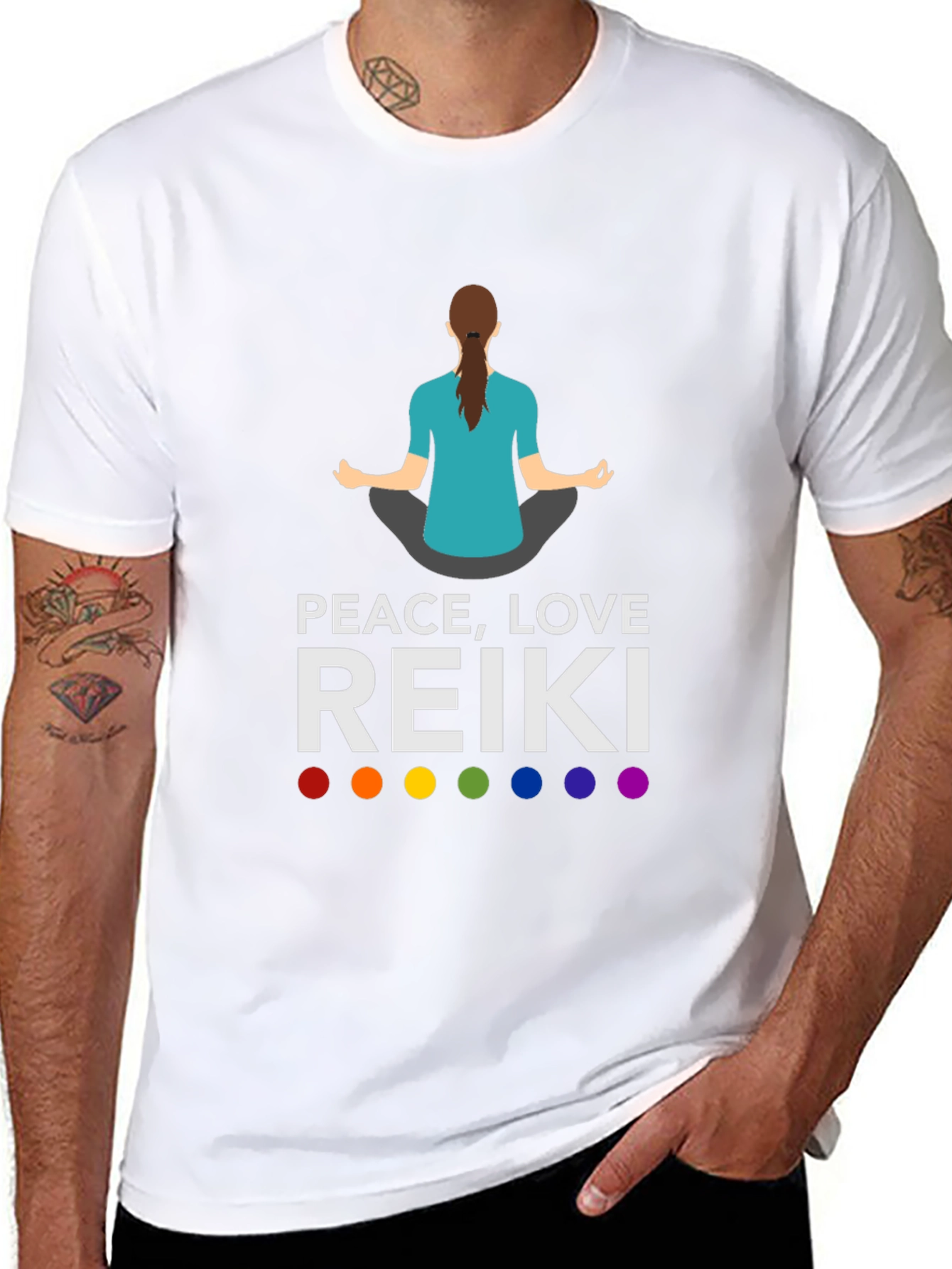 Peace Love Reiki T-Shirt - Chakra Meditation Tee