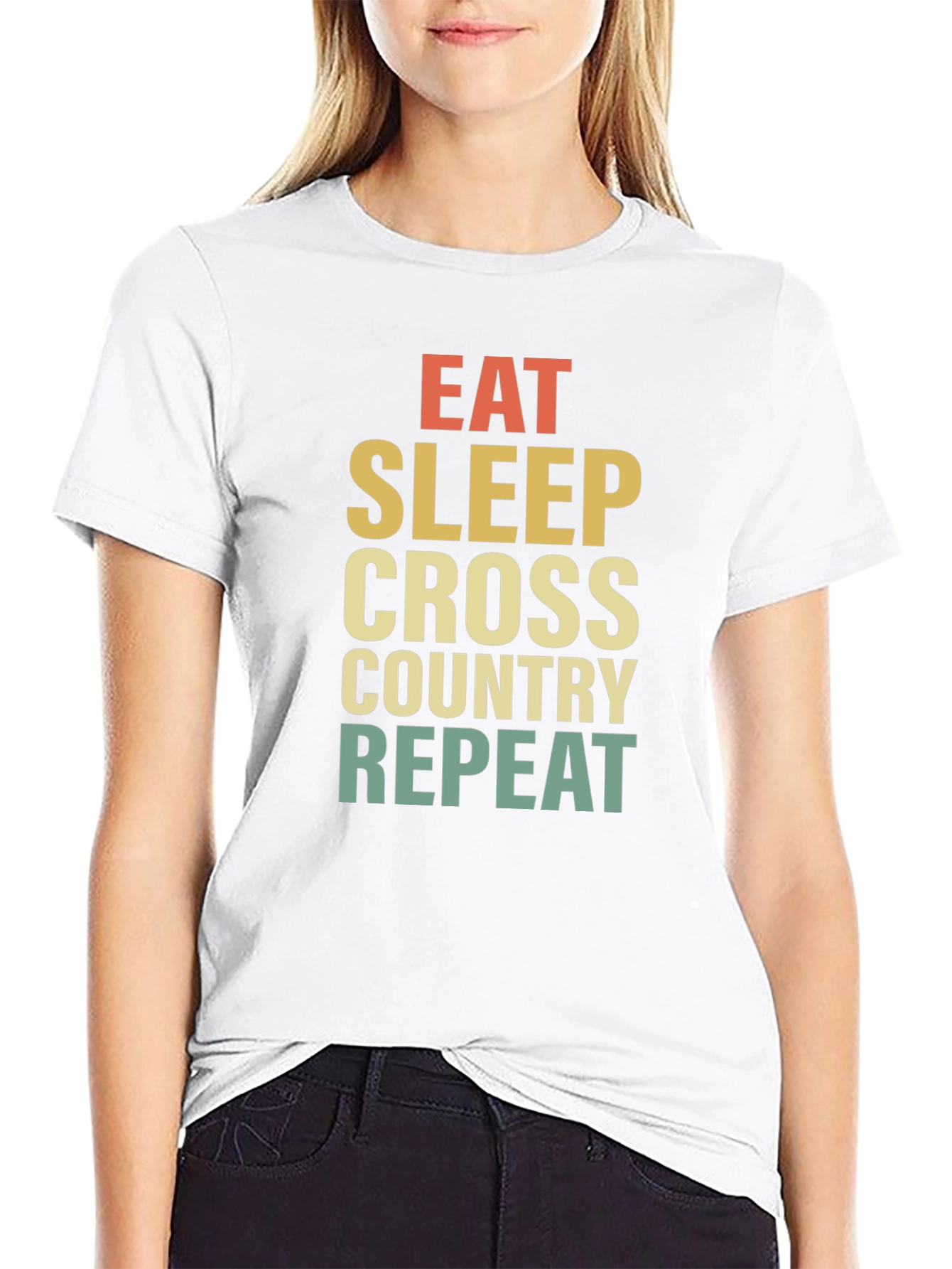 Eat Sleep Cross Country Repeat Black T-Shirt