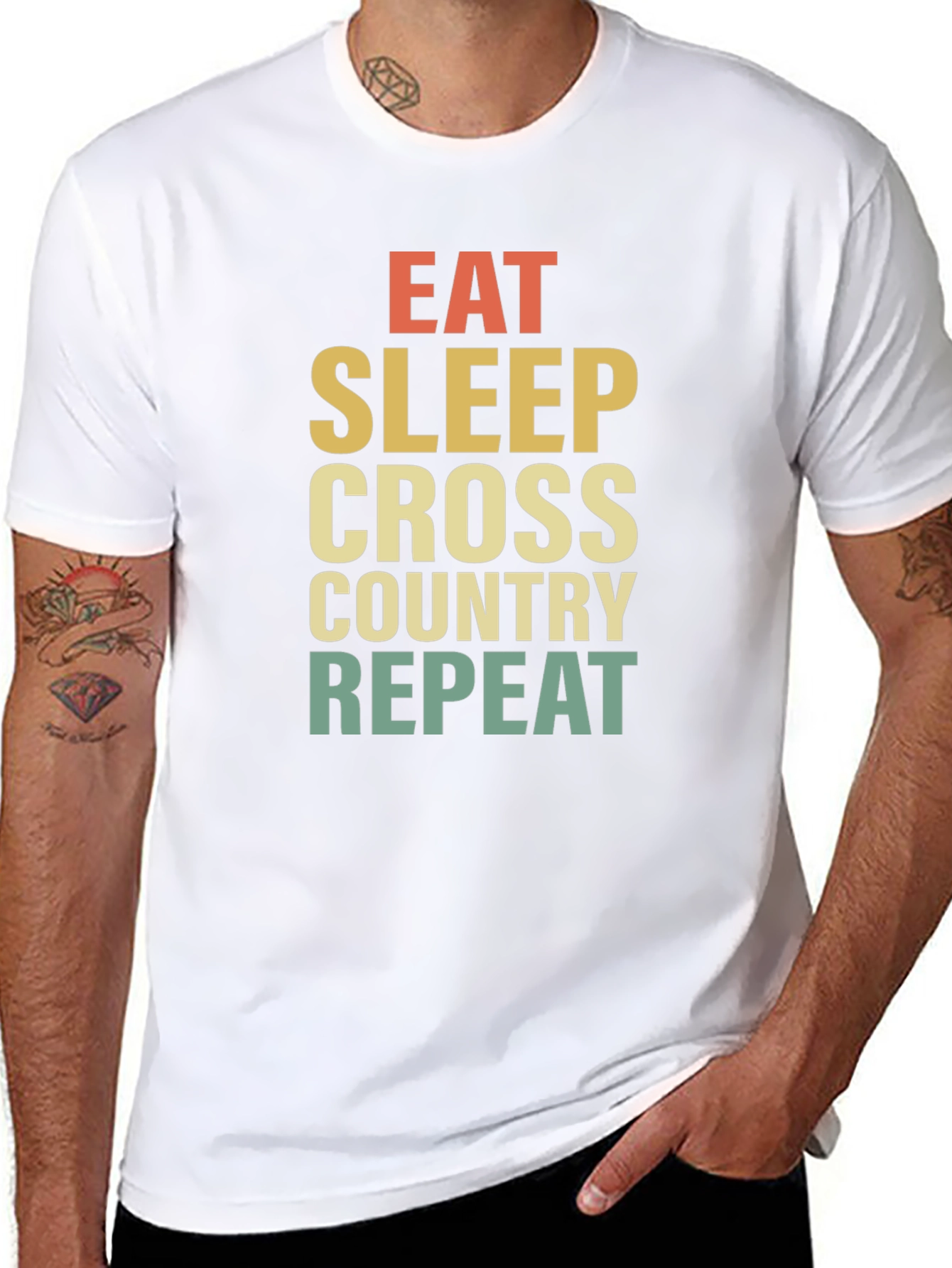 Eat Sleep Cross Country Repeat Black T-Shirt
