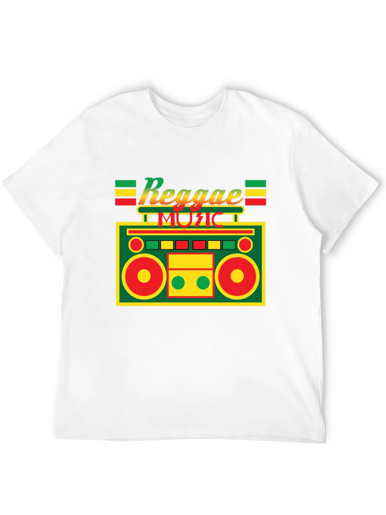 Reggae Music Boombox Graphic Tee - Black