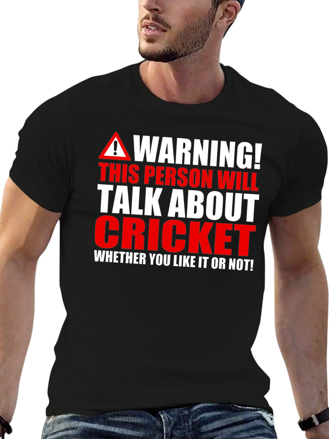 Warning Cricket Fan T-Shirt - Talk About Cricket