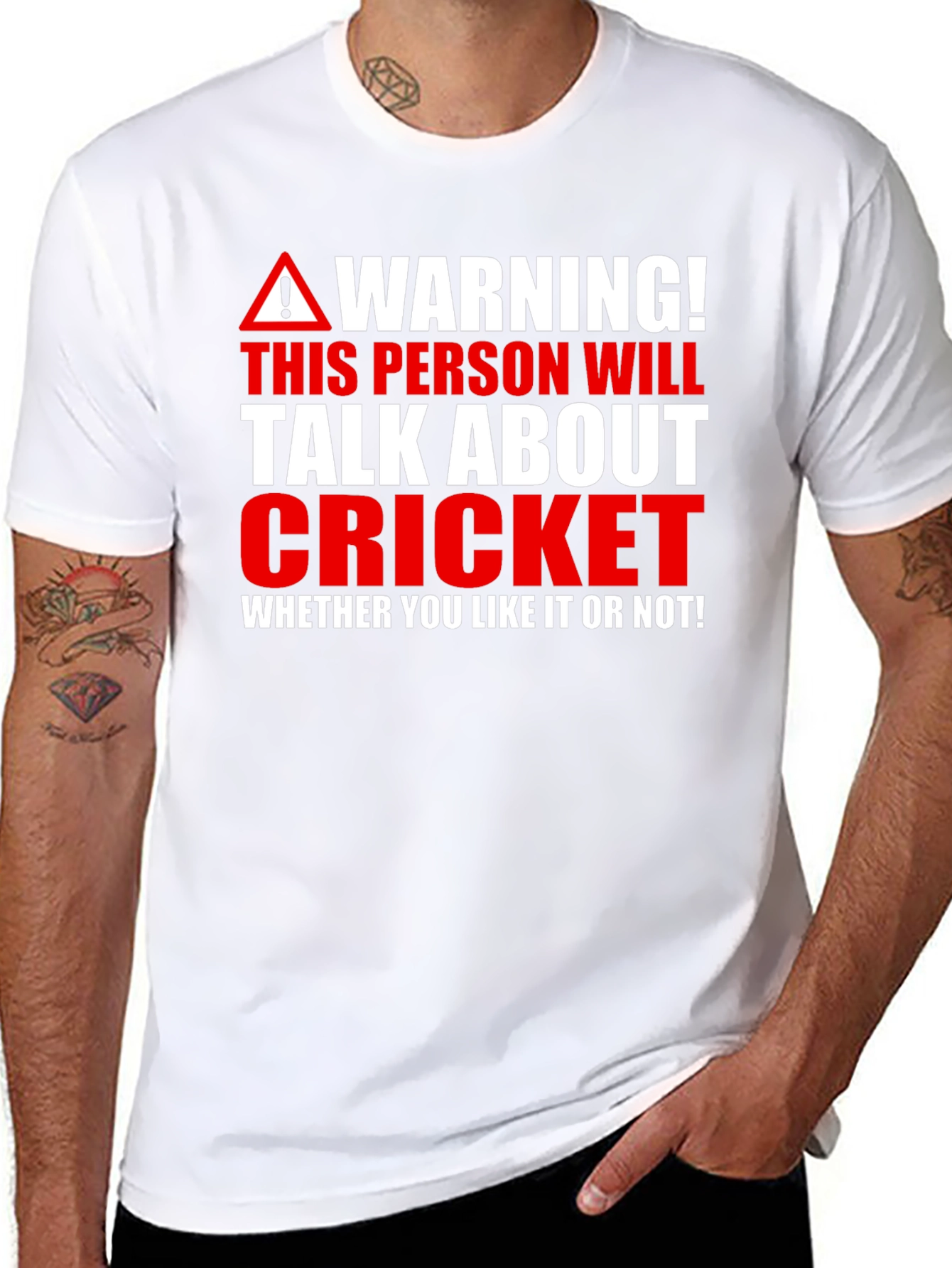 Warning Cricket Fan T-Shirt - Talk About Cricket