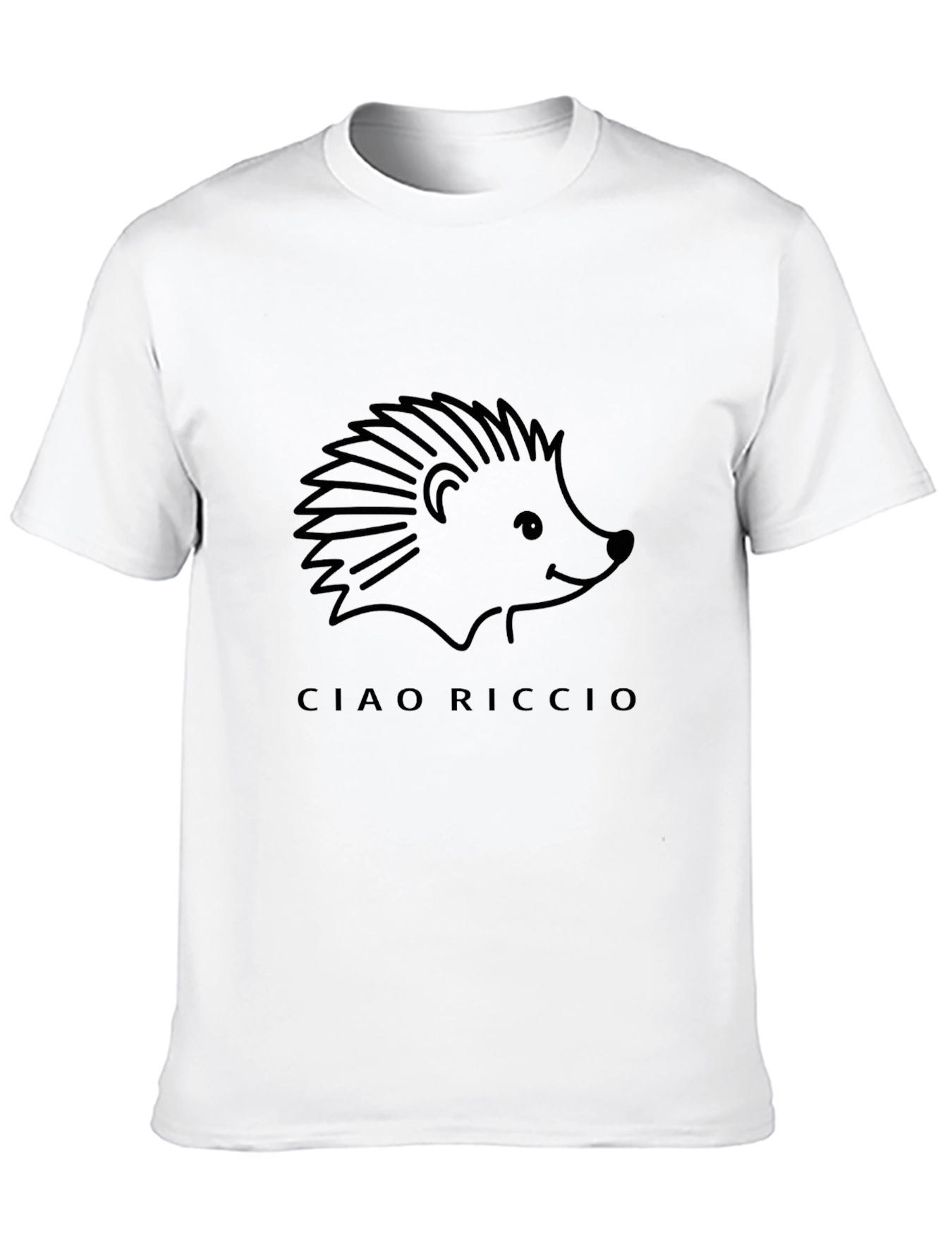 Ciao Riccio Hedgehog Graphic Tee - Stylish Black T-Shirt