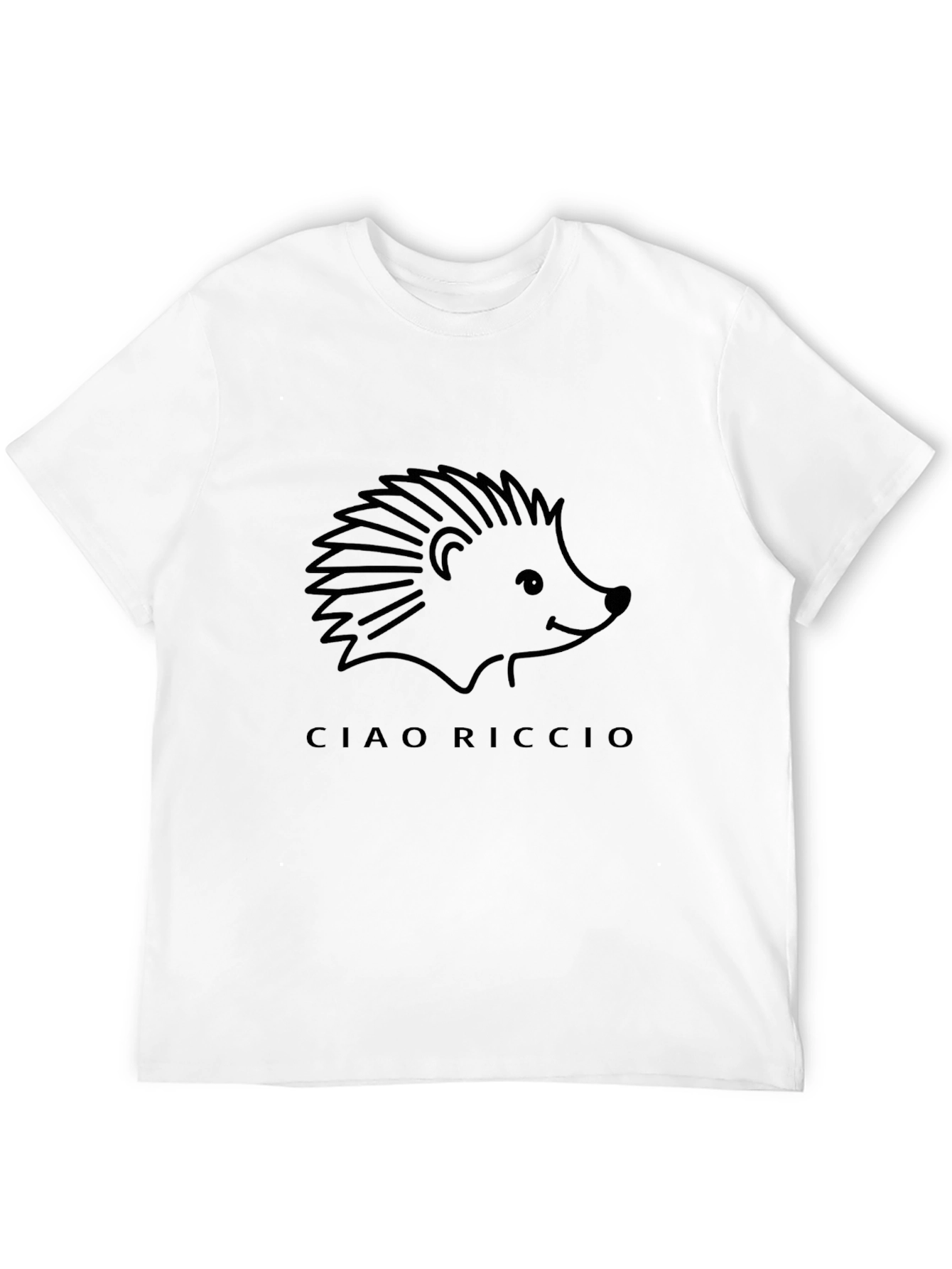 Ciao Riccio Hedgehog Graphic Tee - Stylish Black T-Shirt