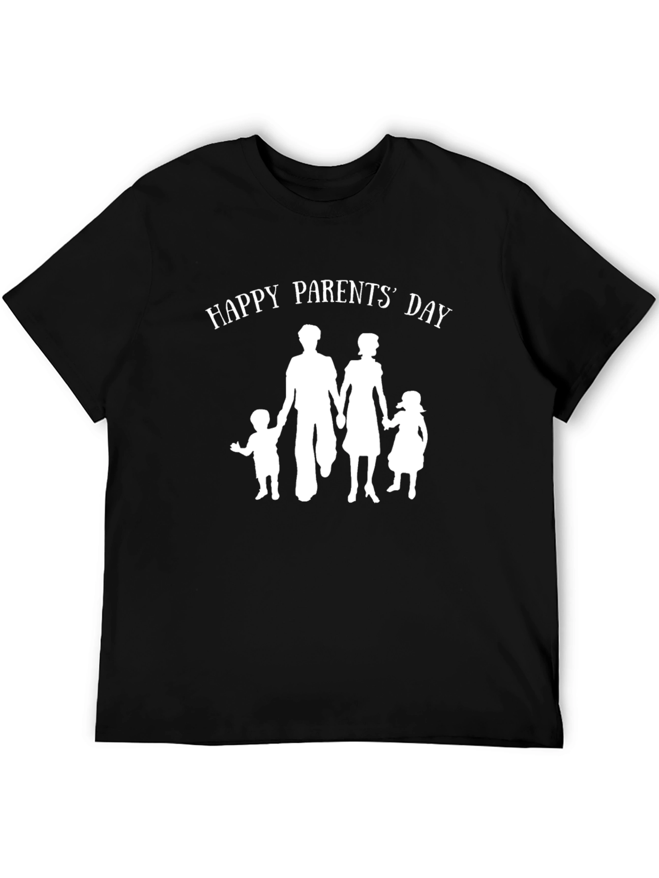 Happy Parents Day Graphic Tee - Family Silhouette T-Shirt