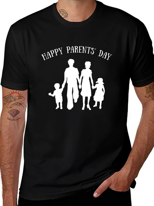 Happy Parents Day Graphic Tee - Family Silhouette T-Shirt