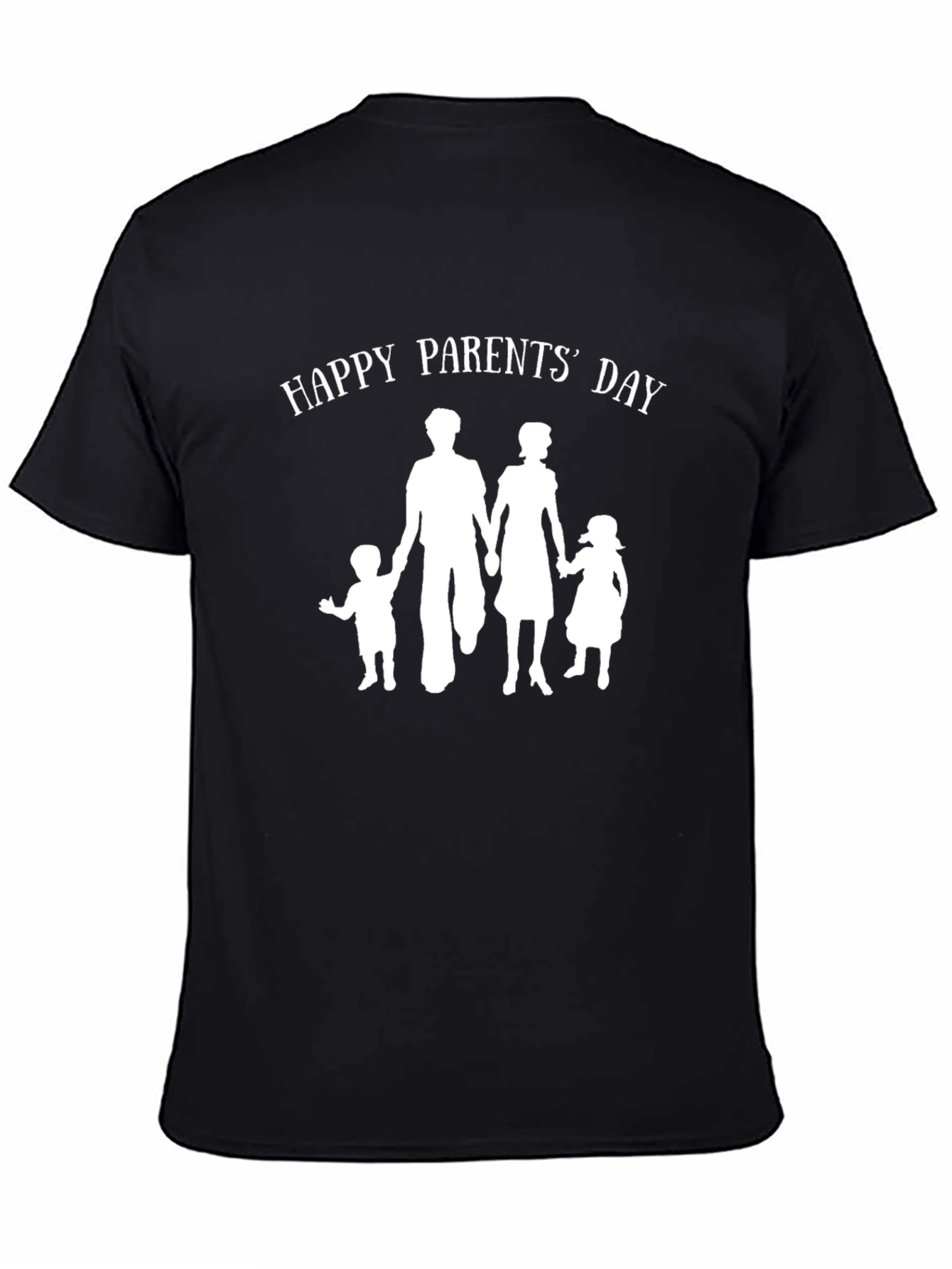 Happy Parents Day Graphic Tee - Family Silhouette T-Shirt