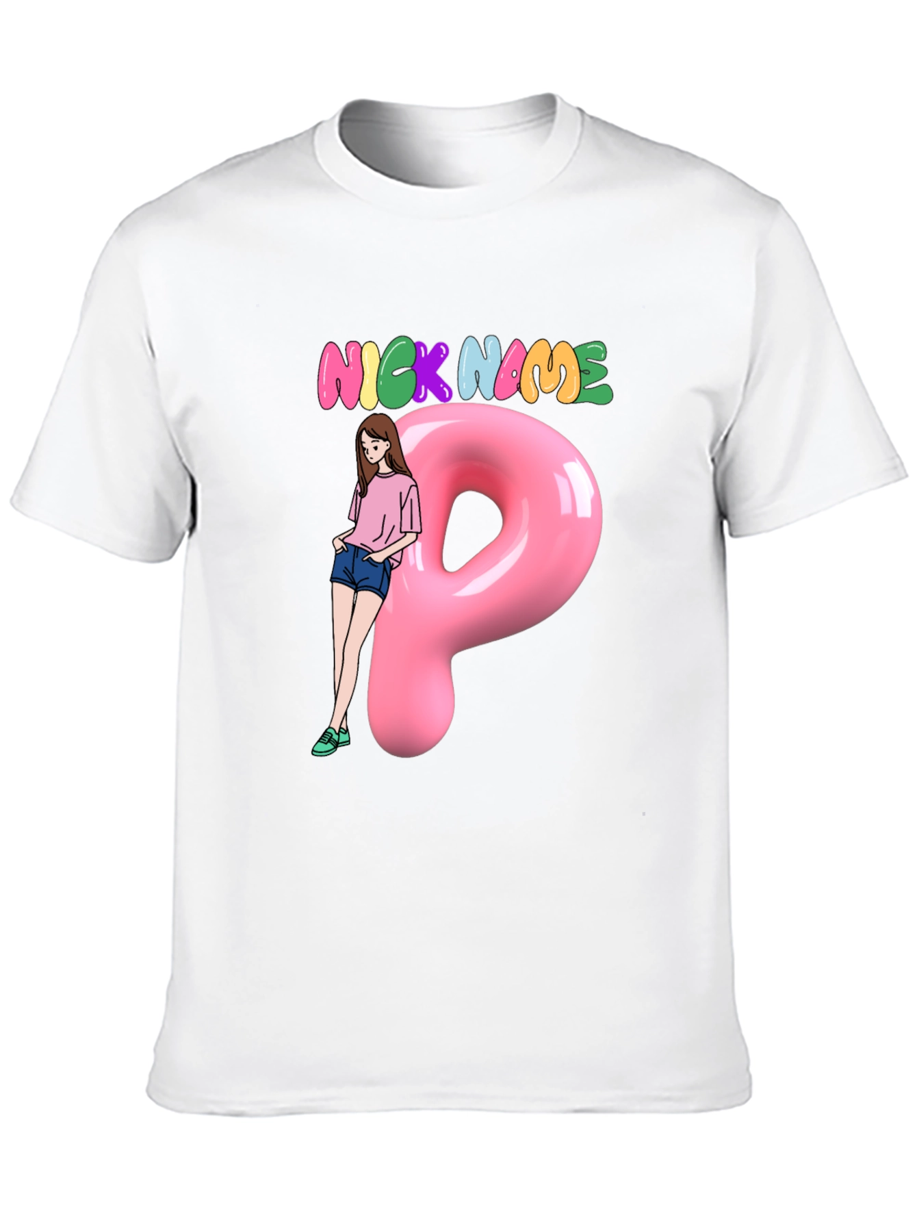 Nickname Fun Graphic Tee - Cool Letter P Design