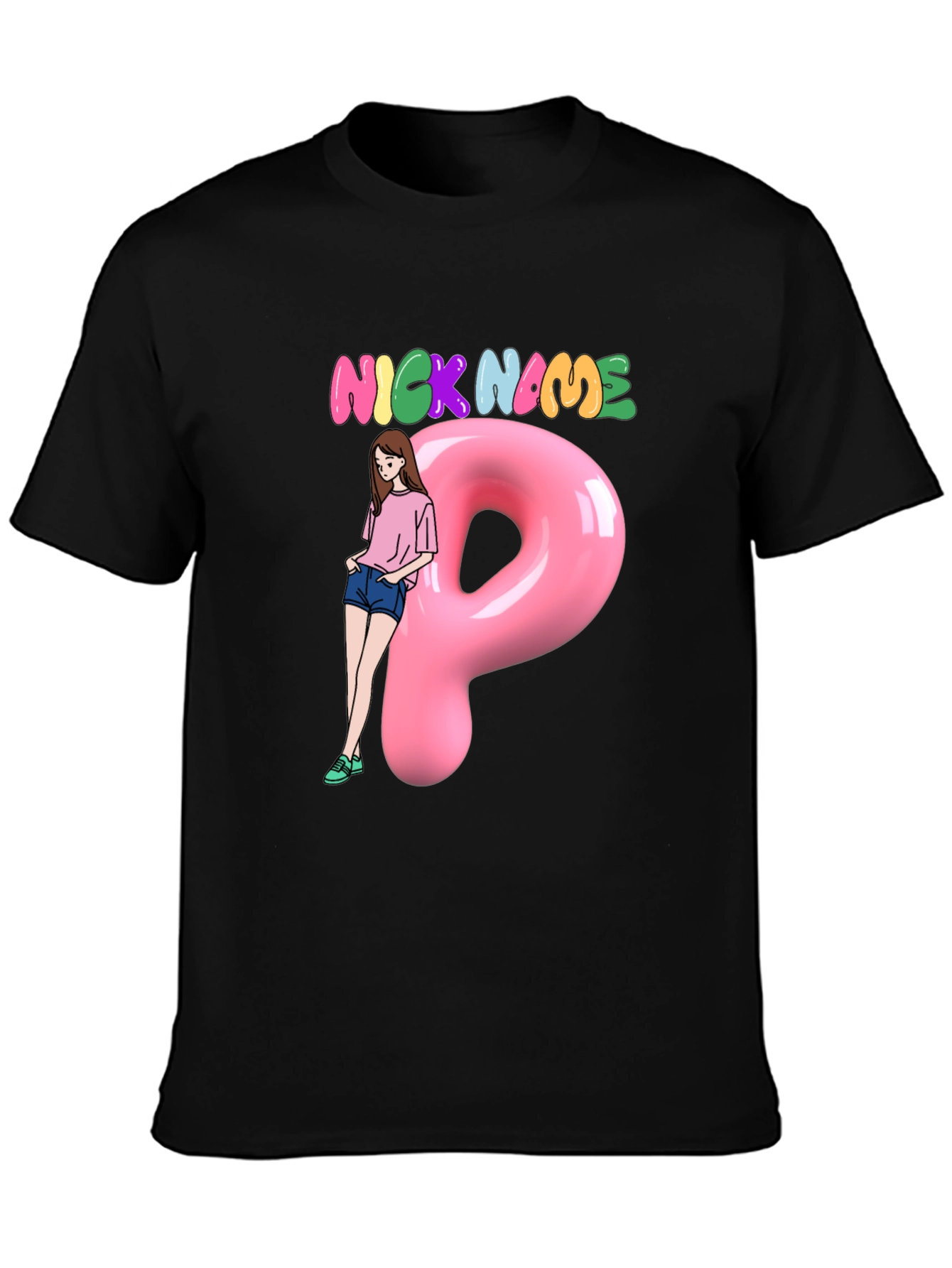 Nickname Fun Graphic Tee - Cool Letter P Design