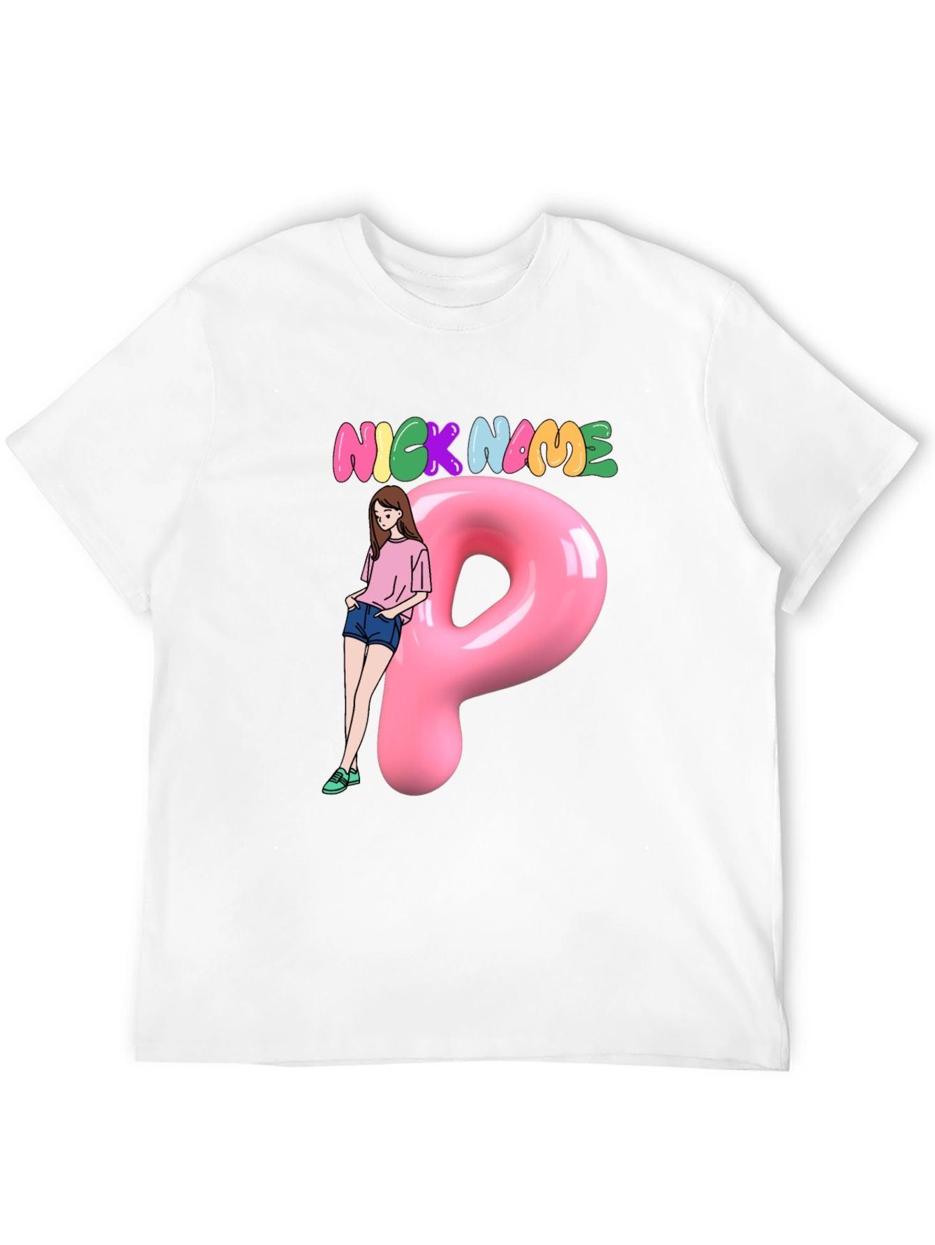 Nickname Fun Graphic Tee - Cool Letter P Design