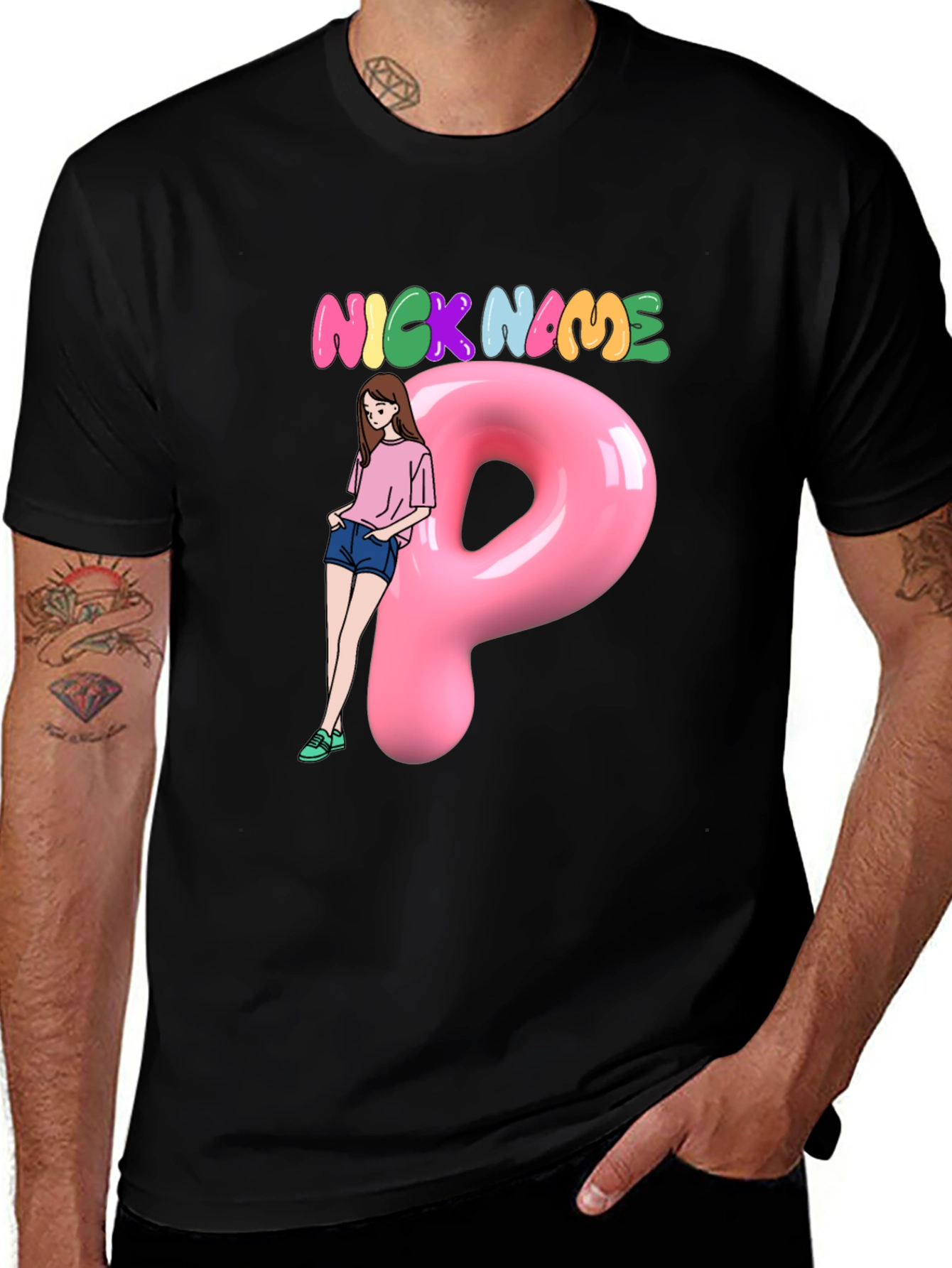 Nickname Fun Graphic Tee - Cool Letter P Design