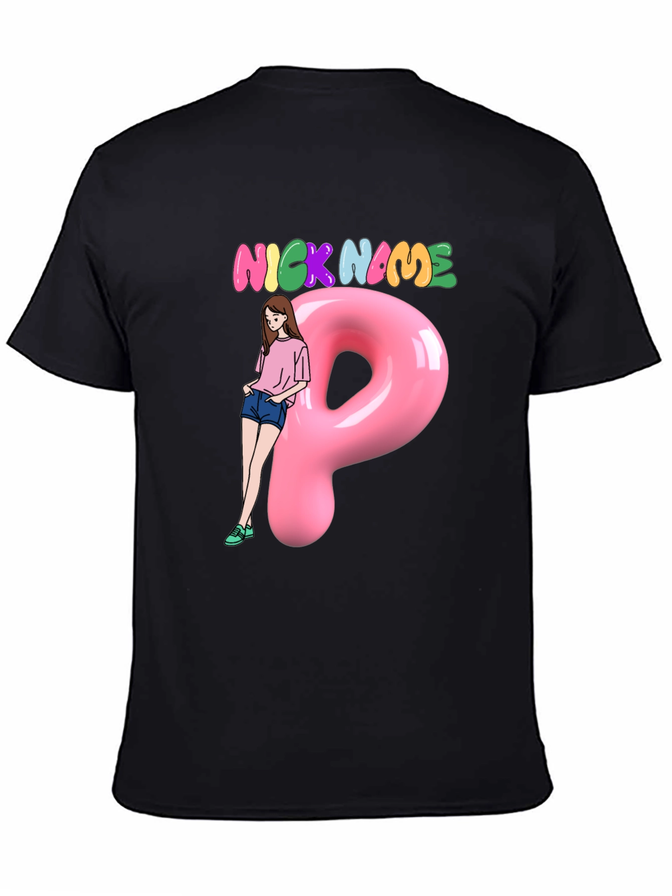 Nickname Fun Graphic Tee - Cool Letter P Design