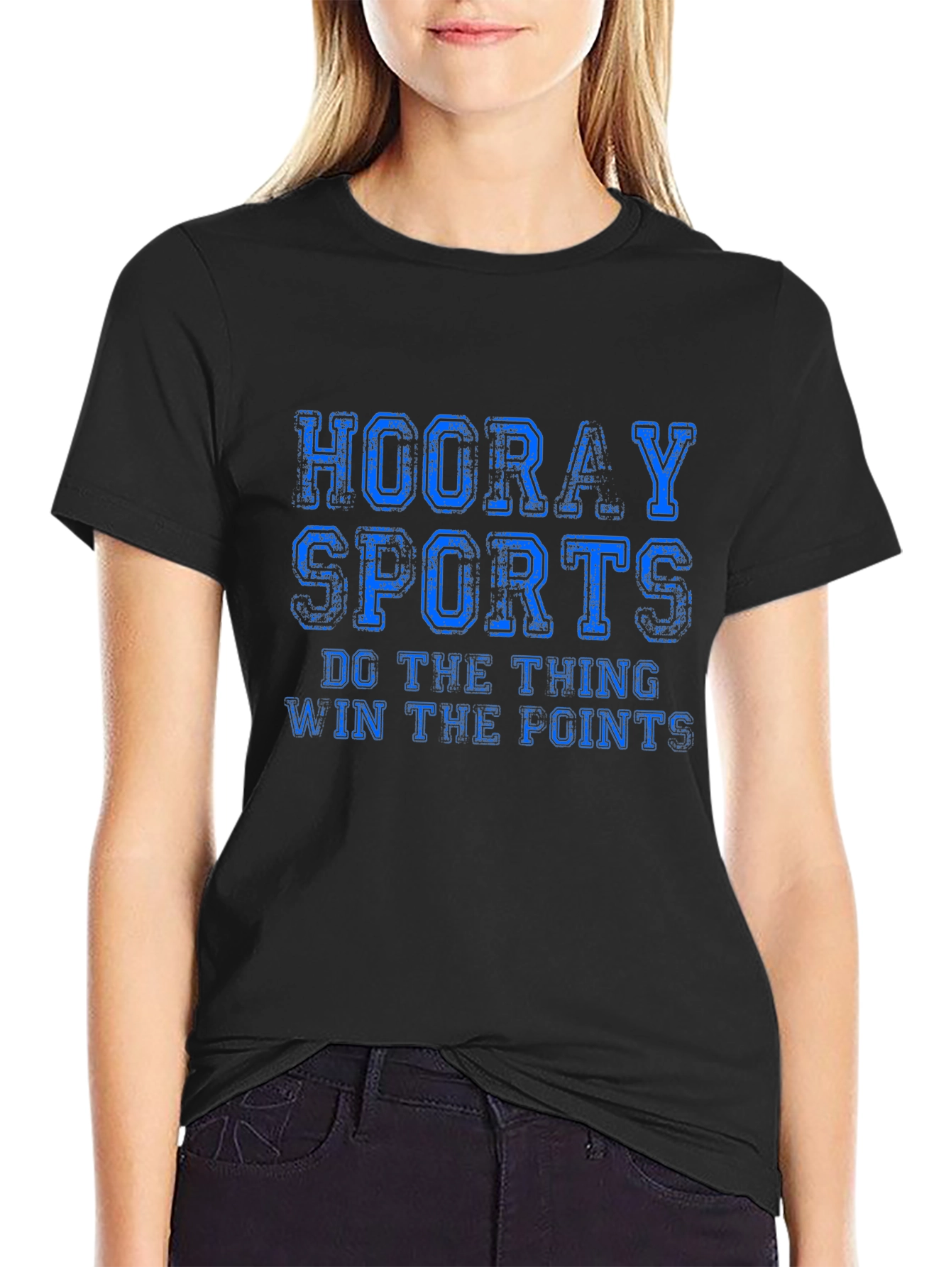 Hooray Sports Graphic T-Shirt - Black