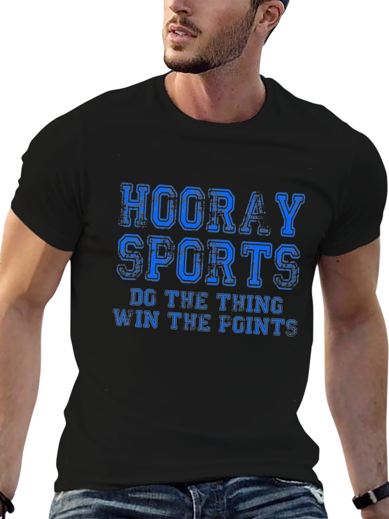 Hooray Sports Graphic T-Shirt - Black