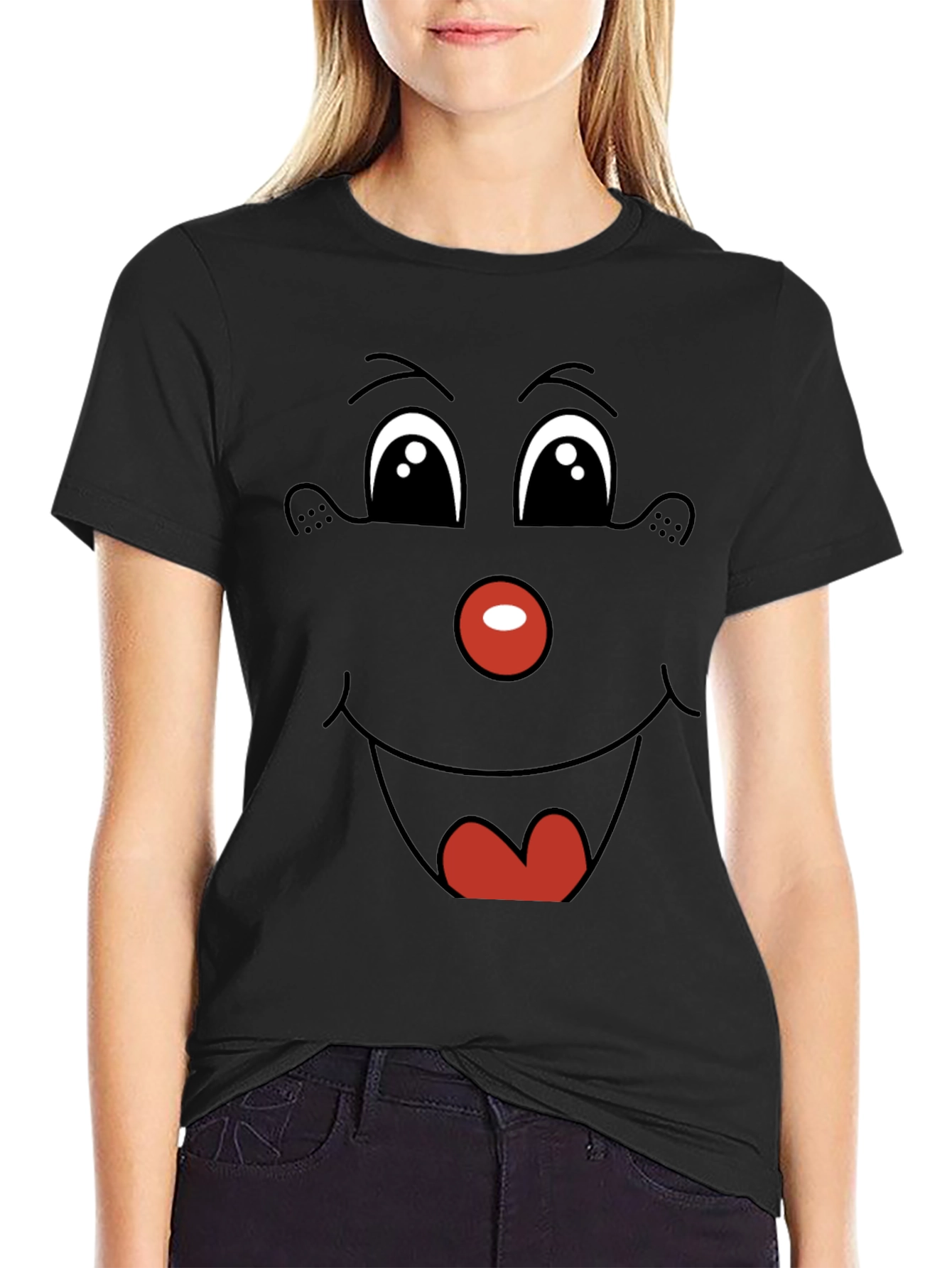 Funny Face Graphic Tee - Black