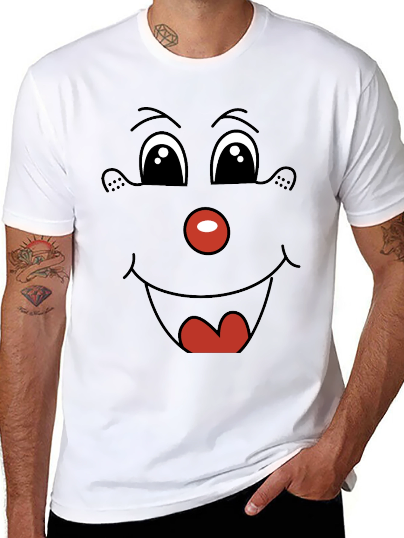 Funny Face Graphic Tee - Black