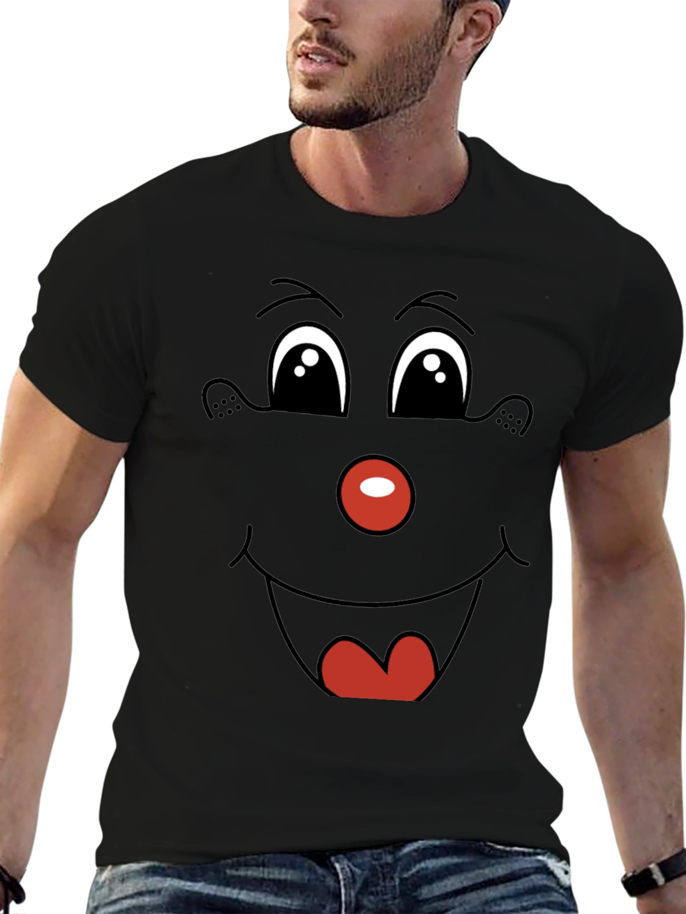 Funny Face Graphic Tee - Black