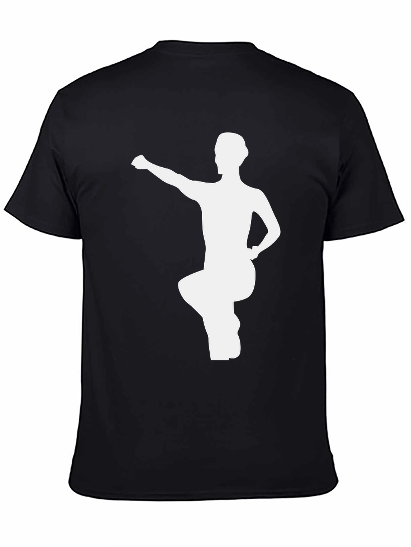 Black T-Shirt with White Kung Fu Silhouette