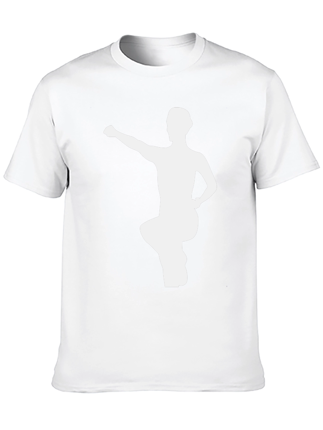 Black T-Shirt with White Kung Fu Silhouette