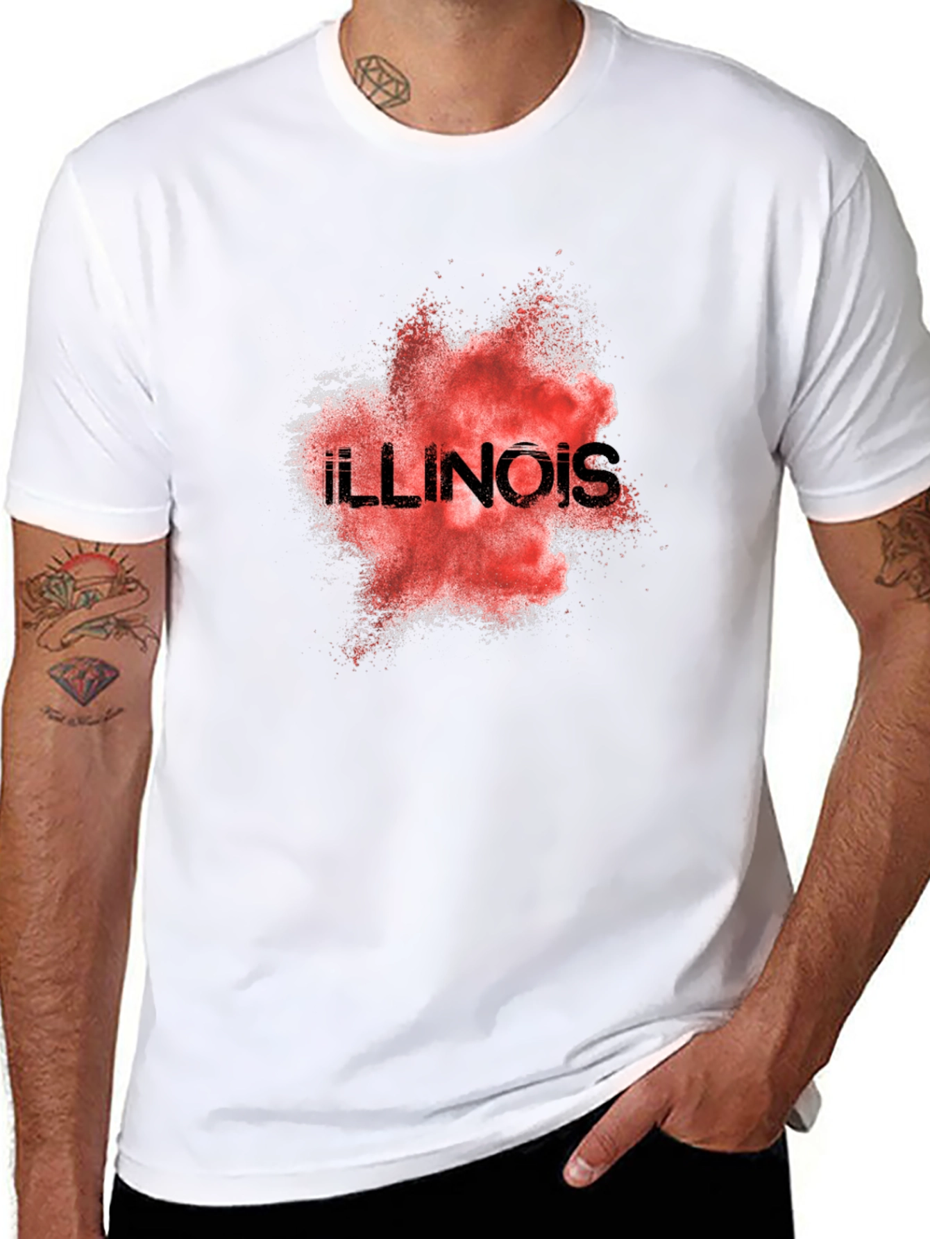 Illinois State Pride Graphic Tee - Black