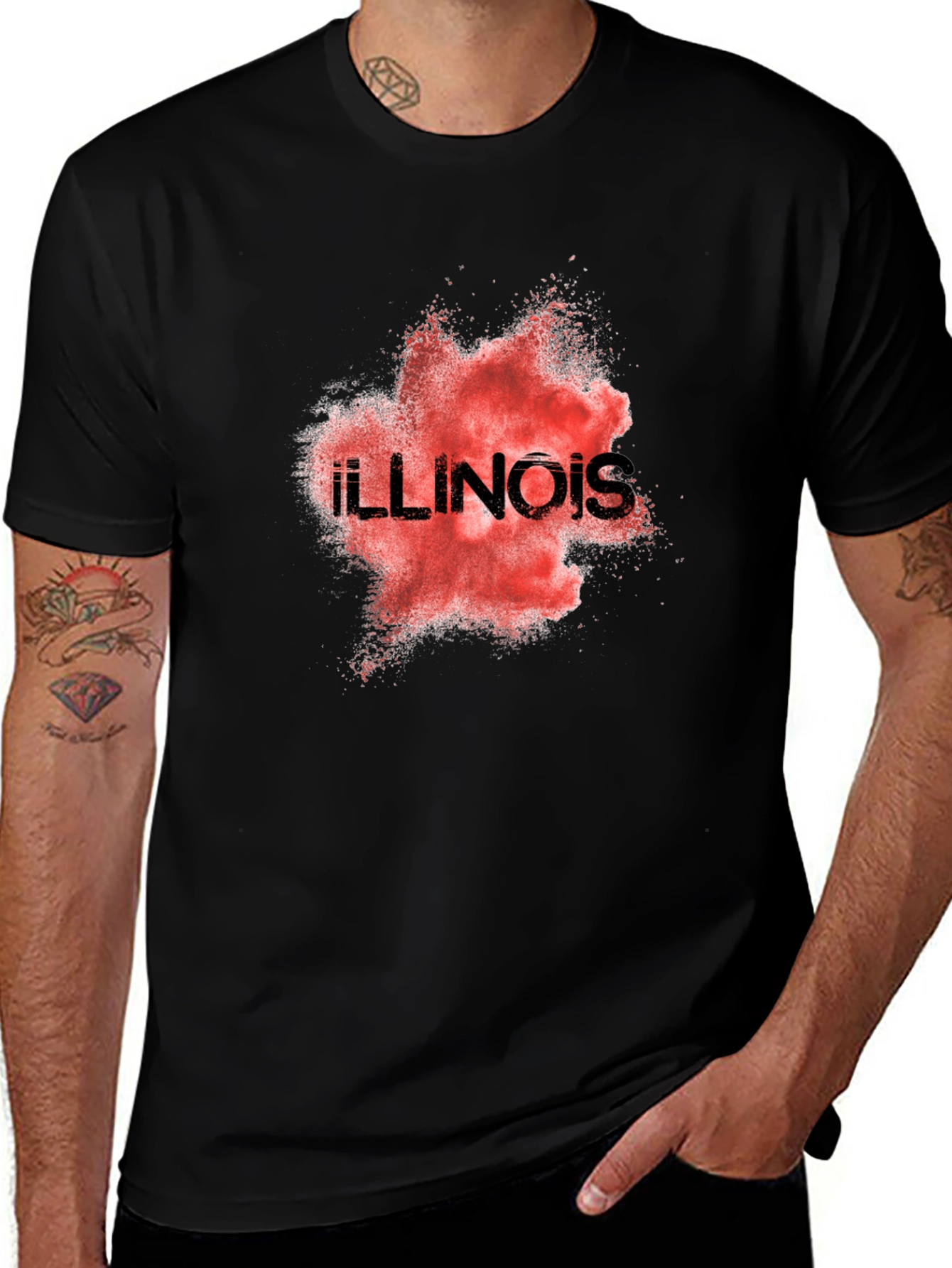 Illinois State Pride Graphic Tee - Black