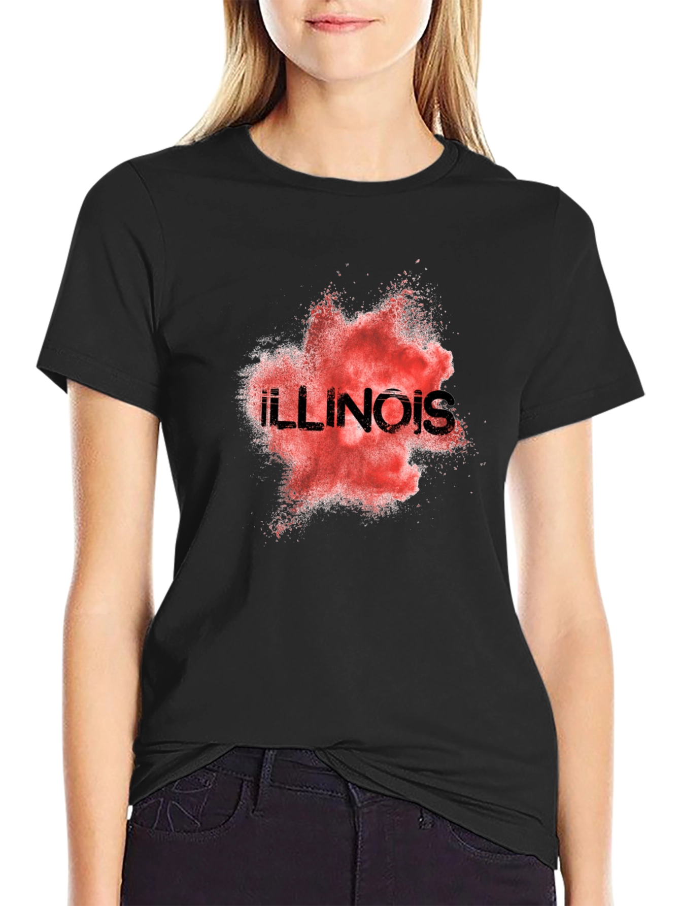 Illinois State Pride Graphic Tee - Black